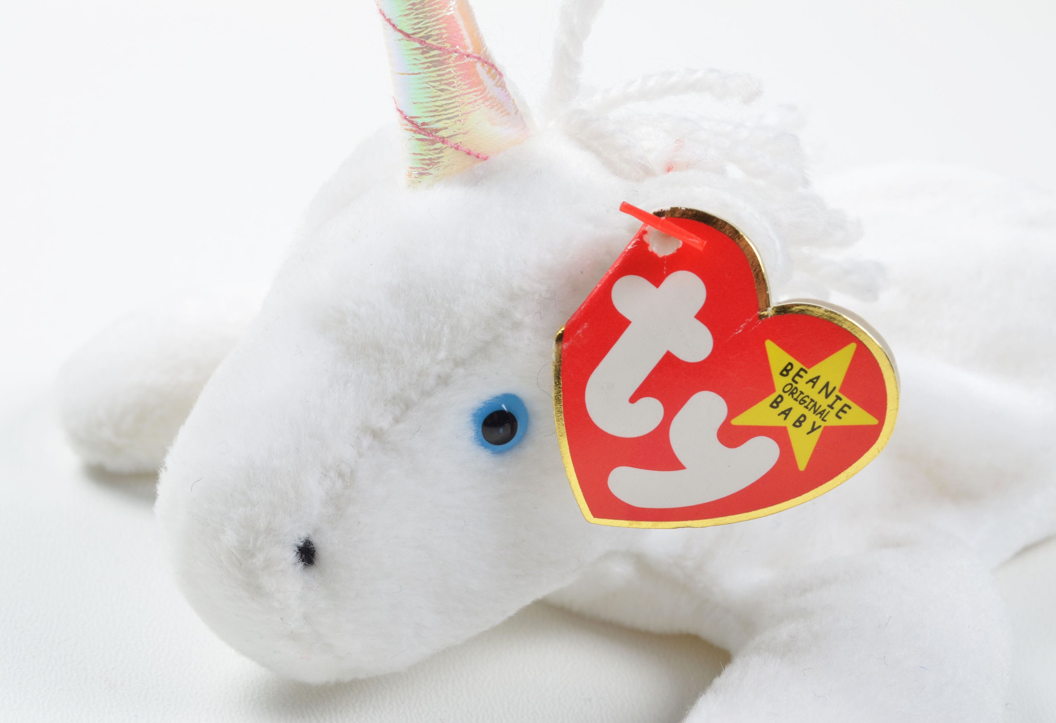 Vintage Ty Beanie Baby Mystic Unicorn 1994 White Plush MWMT Size ONE SIZE - 2 Thumbnail