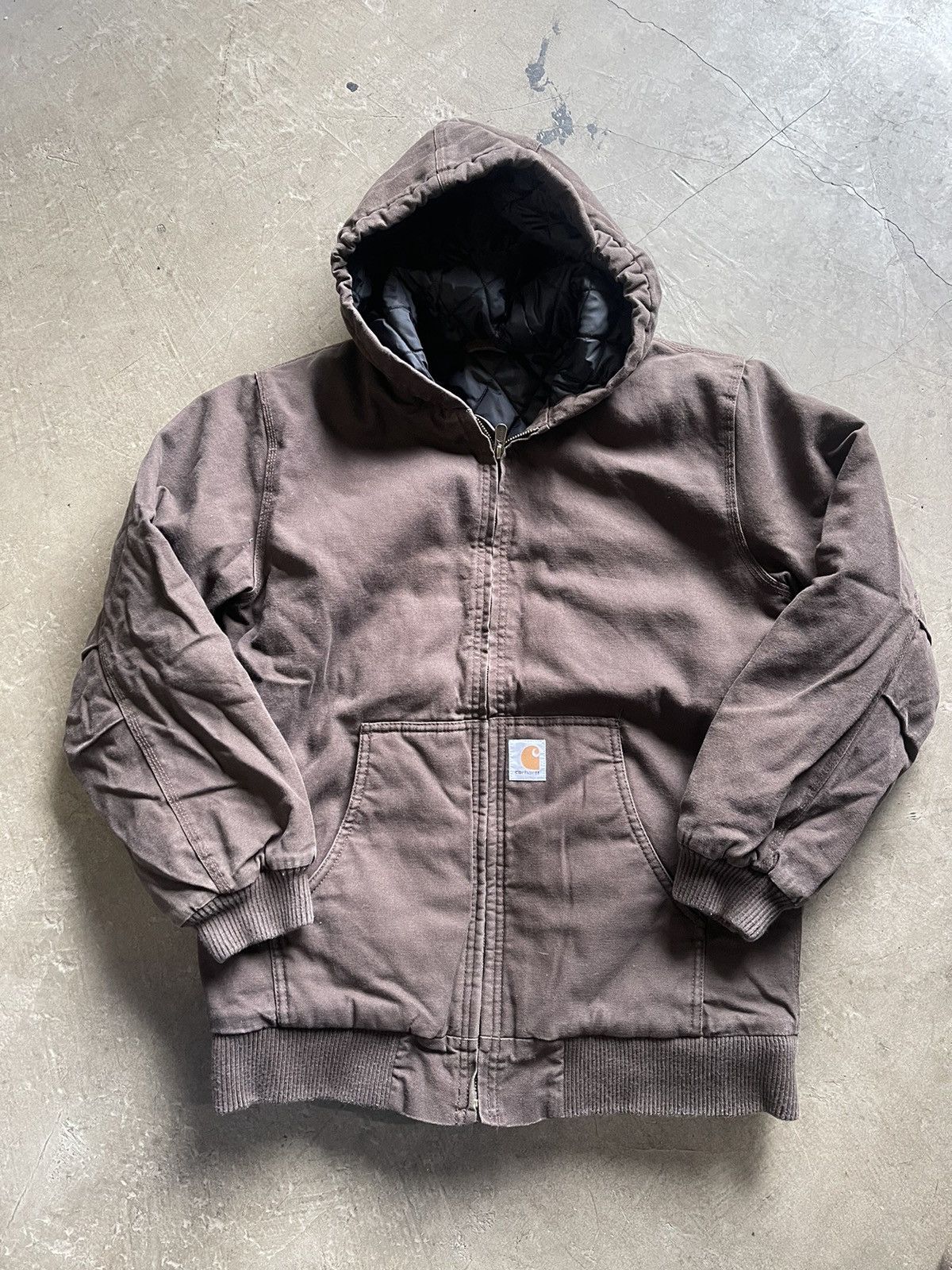 image of VTG Brown Carhartt Canvas Full Zip Jacket S/m, Men's (Size Medium)