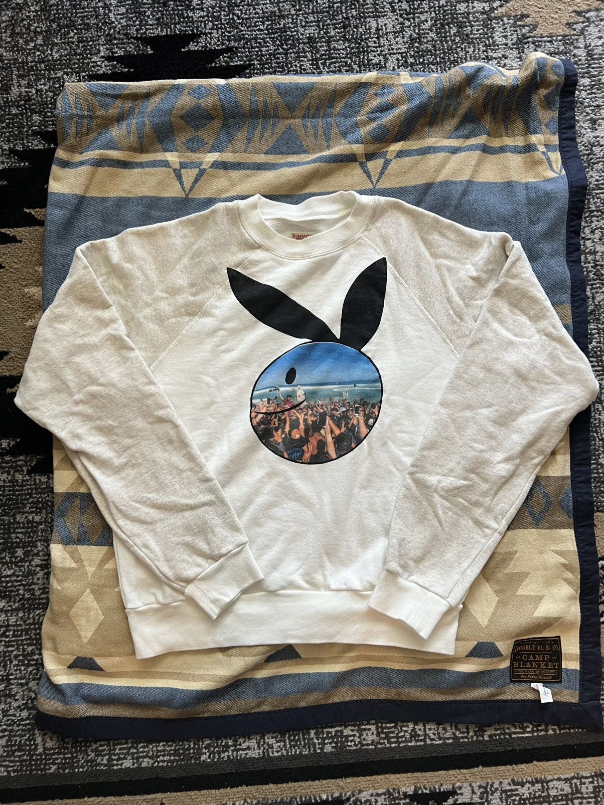 Kapital × Kapital Kountry Kapital Two-Tone Raglan Crew Sweat, Coneybowy Surf Size US L / EU 52-54 / 3 - 1 Thumbnail