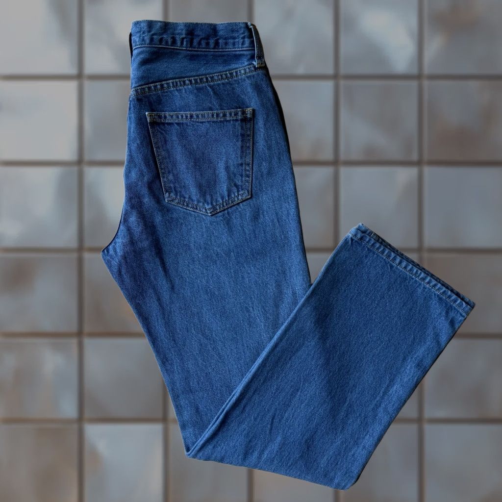 THE GREAT The Great Jeans Women's 29 Blue The Wayne Straight Glam Boho Party New York Jeans Regular 29 Blue Satin? Size 29" - 1 Thumbnail