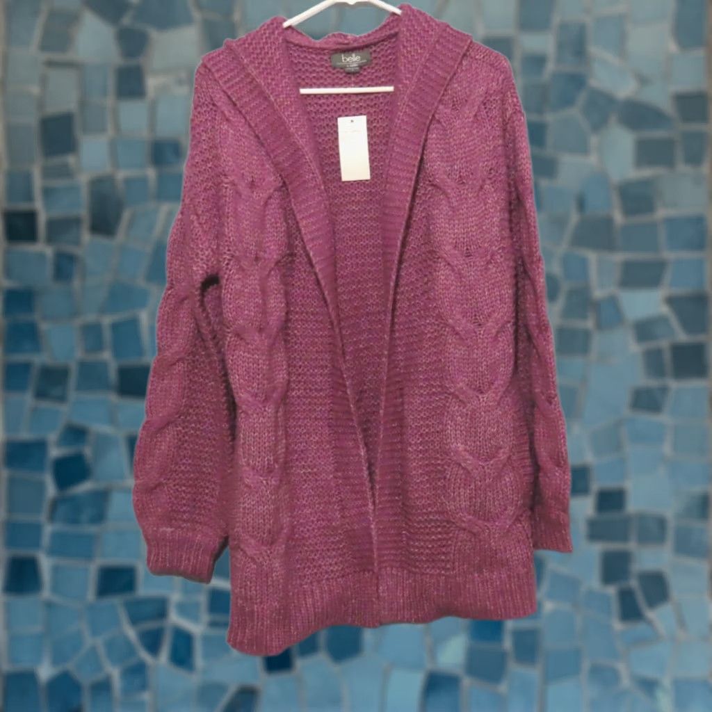 Vintage VINTAGE? Belle Belldini Women M Open Cardigan Sweater Mulberry Purple NWT Size M / US 6-8 / IT 42-44 - 1 Thumbnail