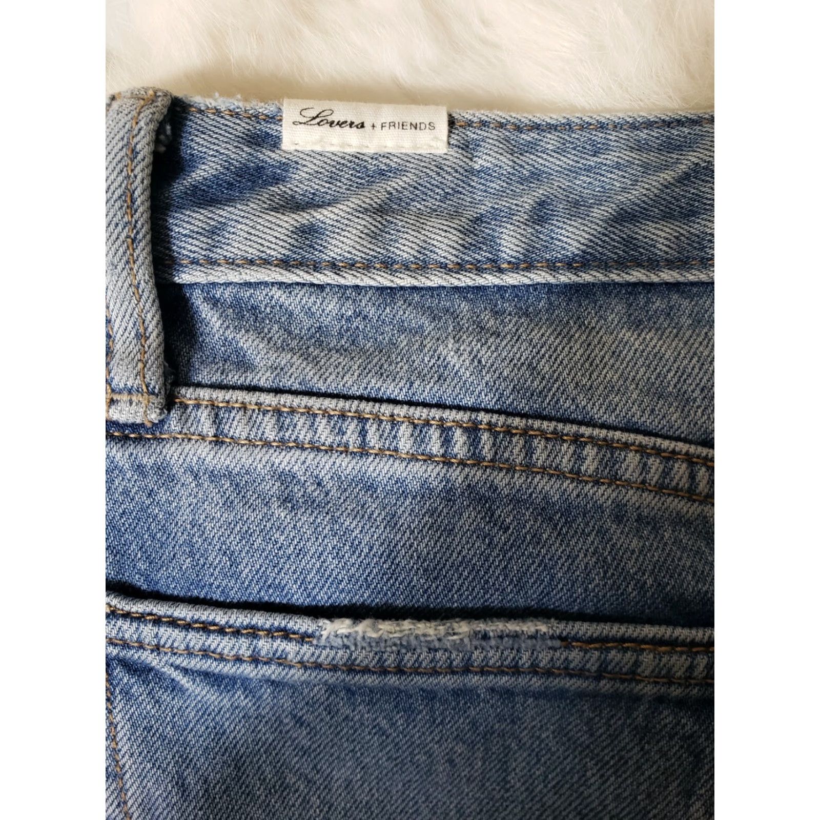 Vintage Lovers + Friends "Elijah" Distressed Jean Skirt-Size 26 Size 26" / US 2 / IT 38 - 6 Thumbnail