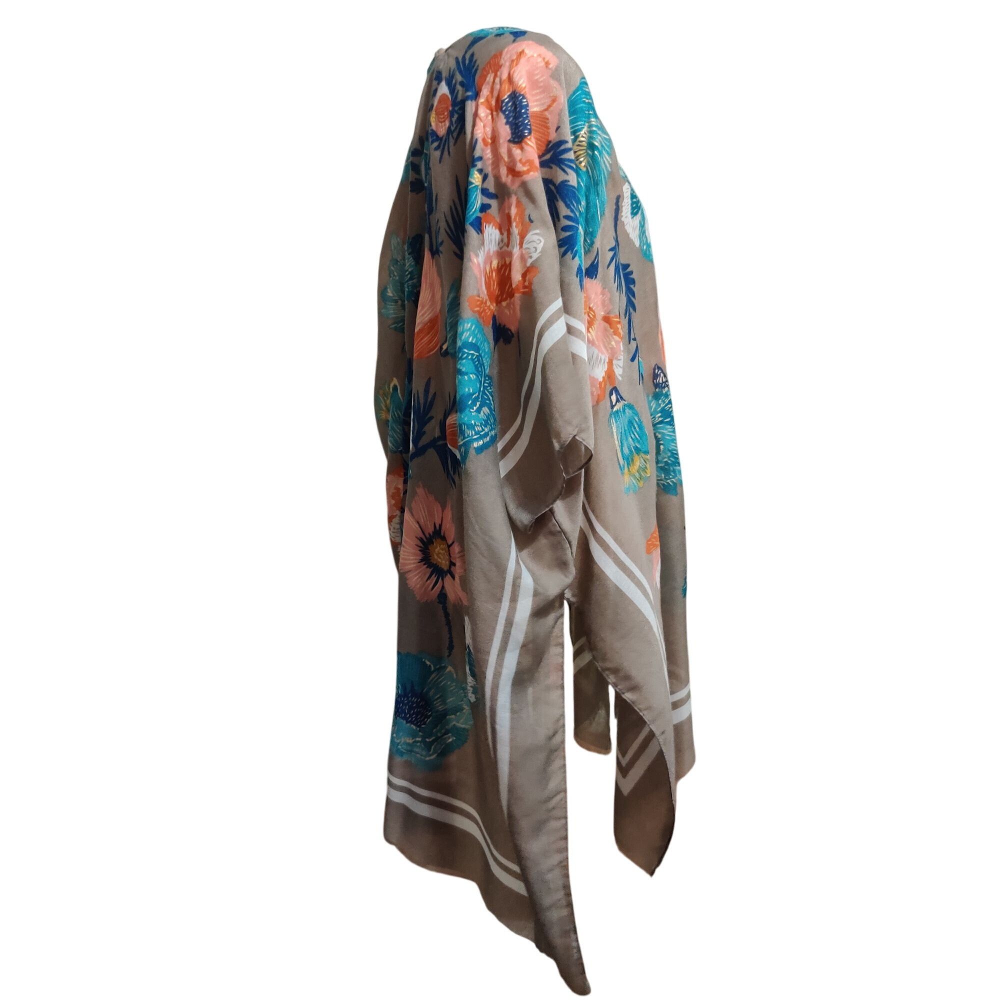 Other Woven Heart L Taupe Floral Open Front Kimono Gold Metallic A Size ONE SIZE - 3 Thumbnail