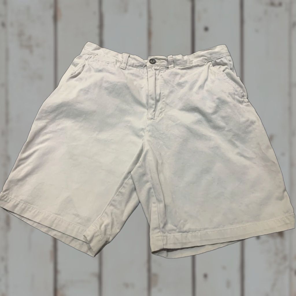 Vintage St. John's Bay Beige Chino Shorts Mens 34 Waist Flat Front 100% Cotton Casual Size US 34 / EU 50 - 1 Thumbnail