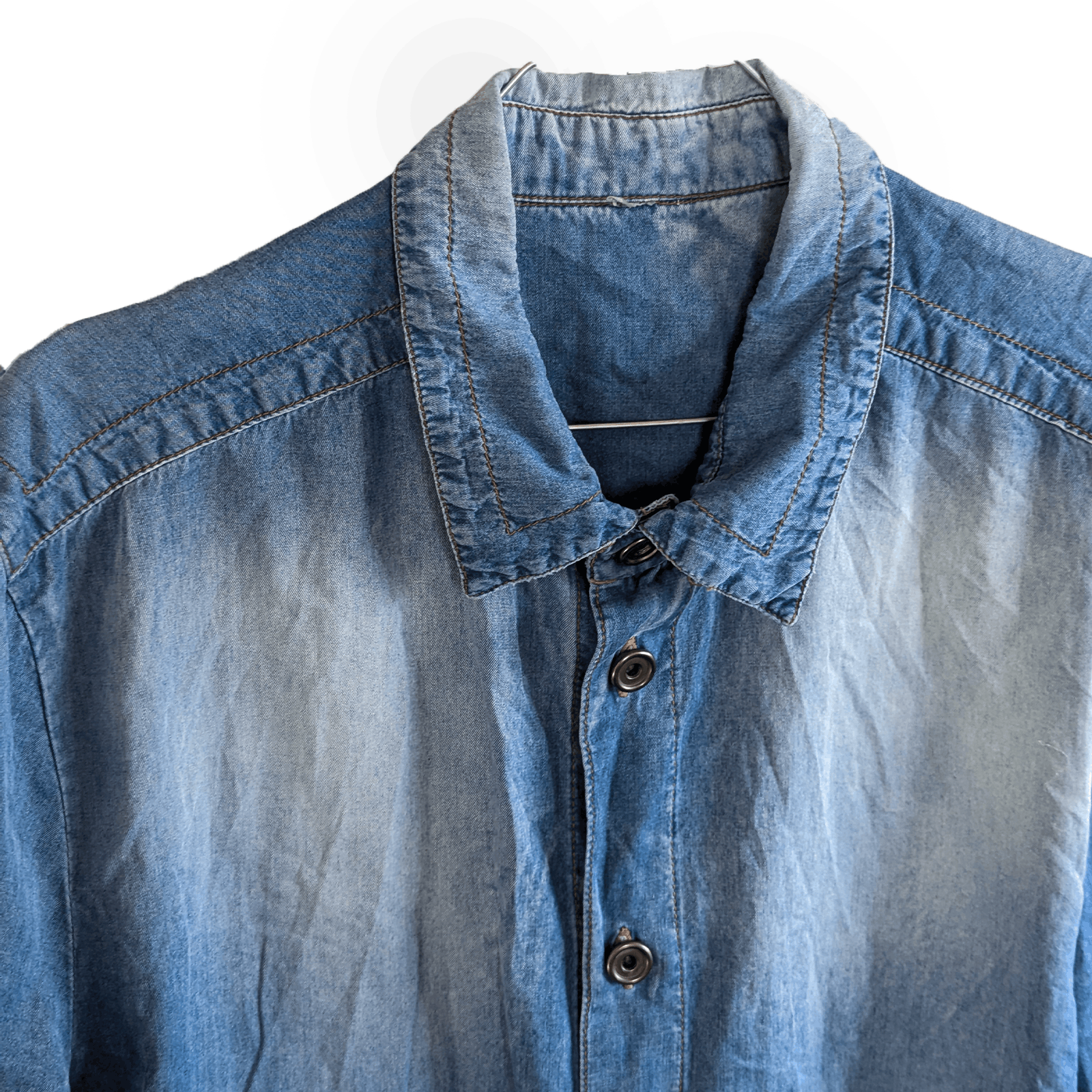 Dirk Bikkembergs Dirk Dirk Bikkembergs Asymmetric Button Up Denim Blue Shirt Size US M / EU 48-50 / 2 - 5 Thumbnail
