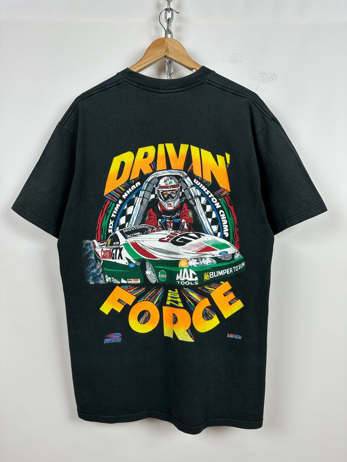 NASCAR Vintage NASCAR John Force Ford Castrol GTX NHRA T-Shirt Size US XL / EU 56 / 4 - 1 Thumbnail