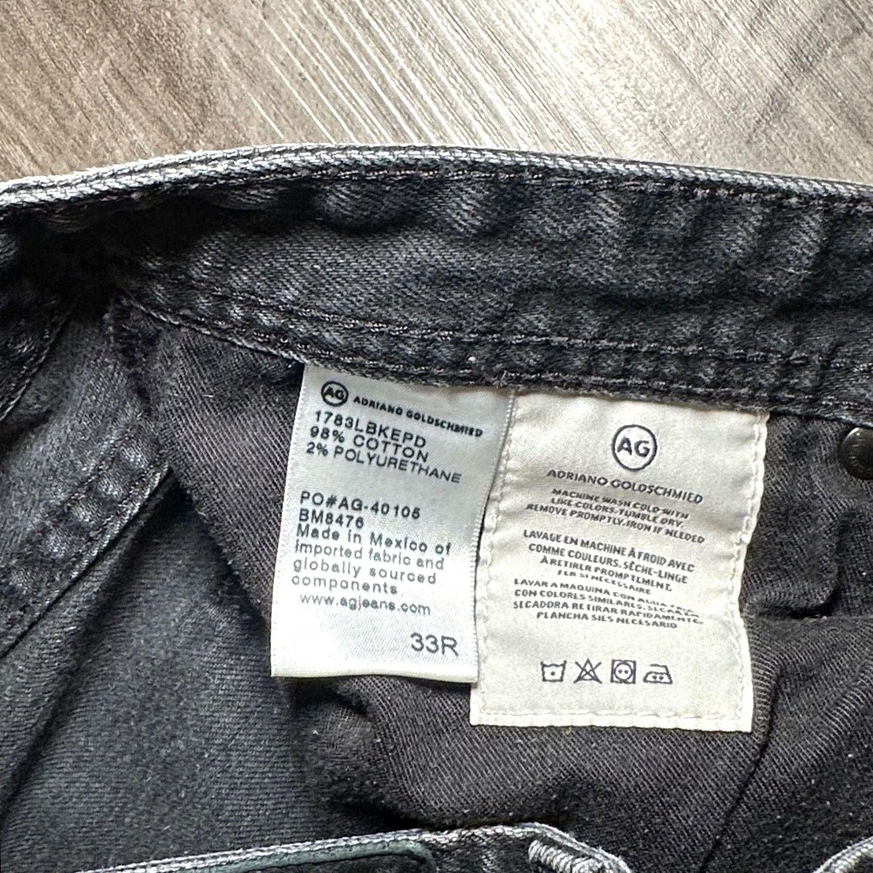 Vintage AG Adriano Goldschmied The Tellis Modern Slim Jeans 33R Black Men Regular 30 Inseam 35 39 10.5 7 12 MS9182 Size US 33 - 8 Thumbnail