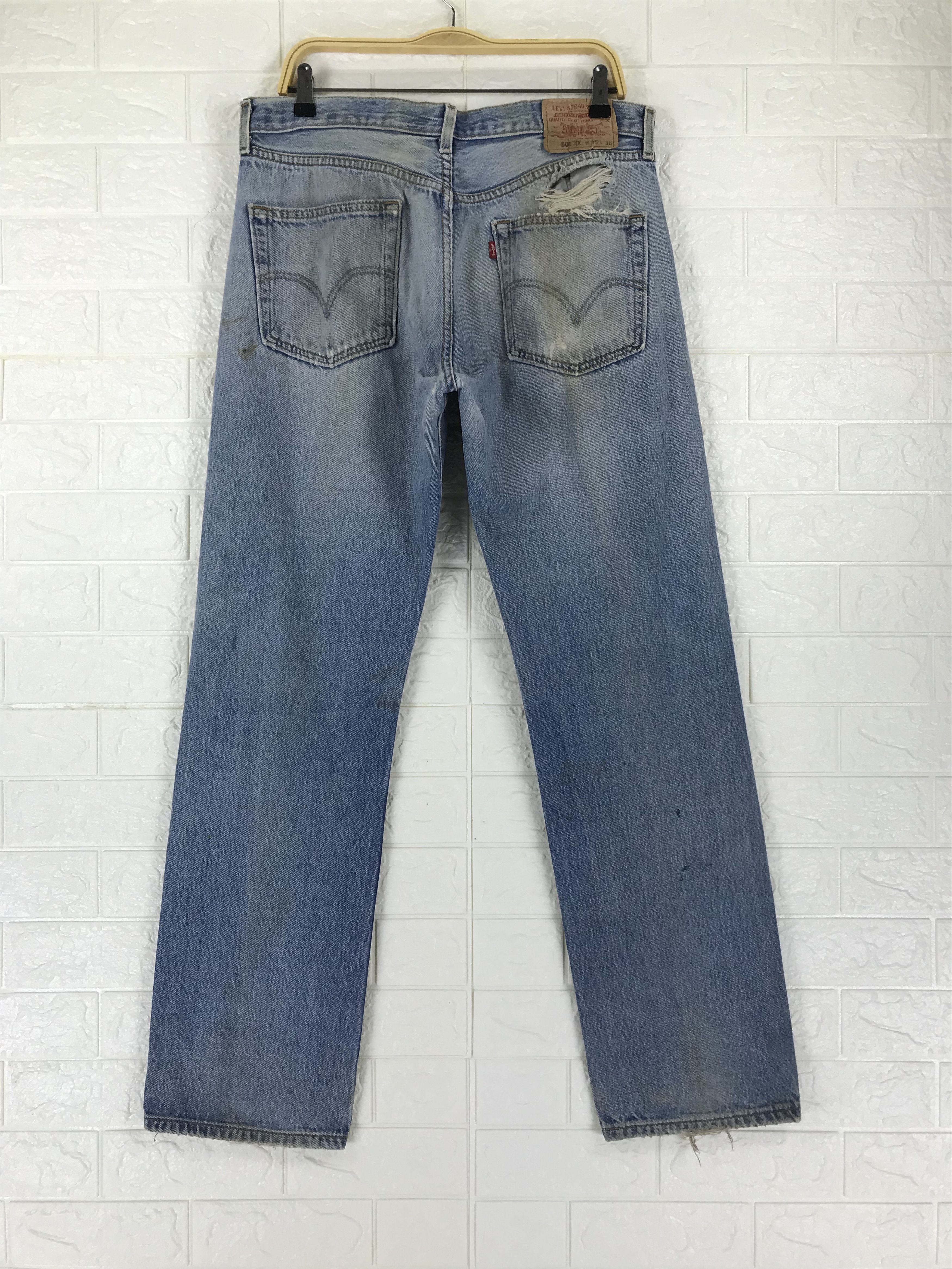 Levi's Vintage Levi's 501 Jeans Rusty Blue Distressed Denim Size US 34 / EU 50 - 5 Thumbnail