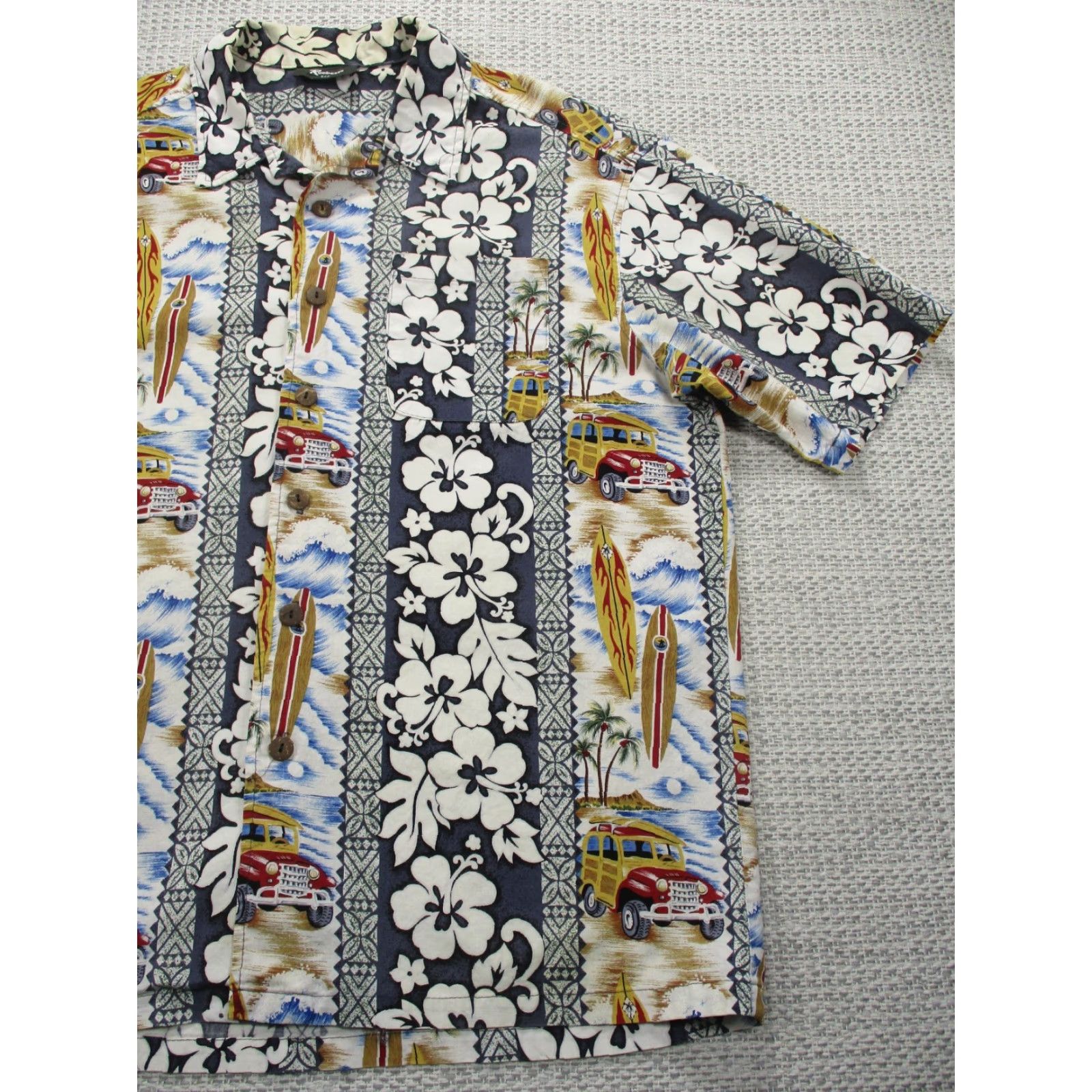 Vintage VINTAGE Reebesse Hawaiian Shirt Mens XL Floral Surf Woody Button-Up Casual Camp Shirt Size US XL / EU 56 / 4 - 2 Thumbnail