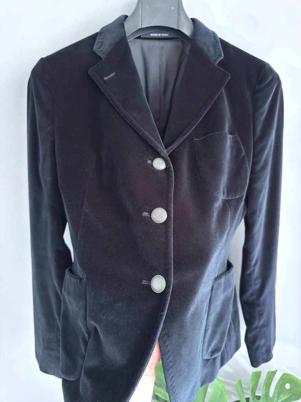 Tagliatore Tagliatore Women's Navy Velvet Blazer Made in Italy, 46/S Size S / US 4 / IT 40 - 9 Thumbnail