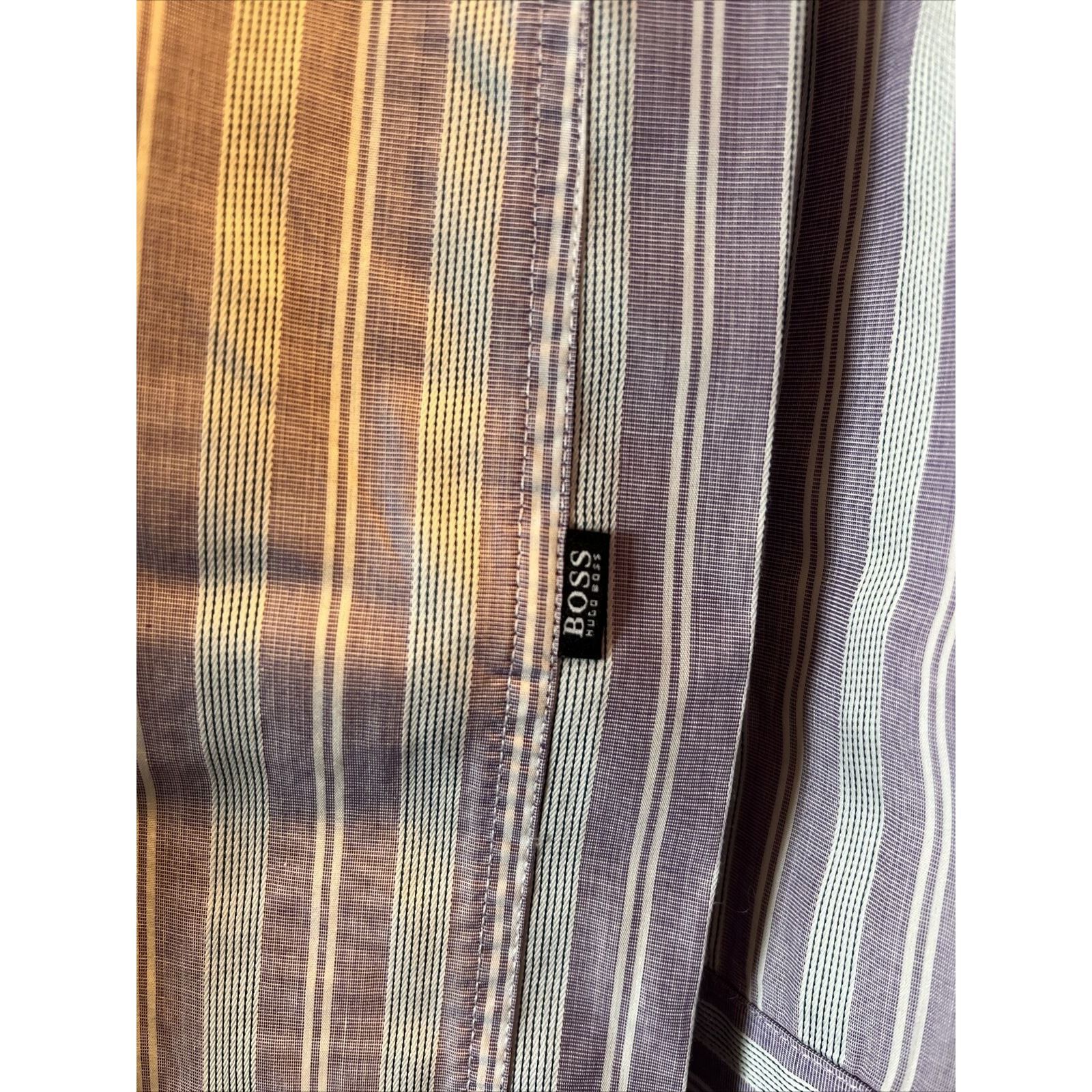 Hugo Boss Hugo Boss Men’s L Purple Striped LS Button Down Cotton Shirt Size US L / EU 52-54 / 3 - 5 Thumbnail