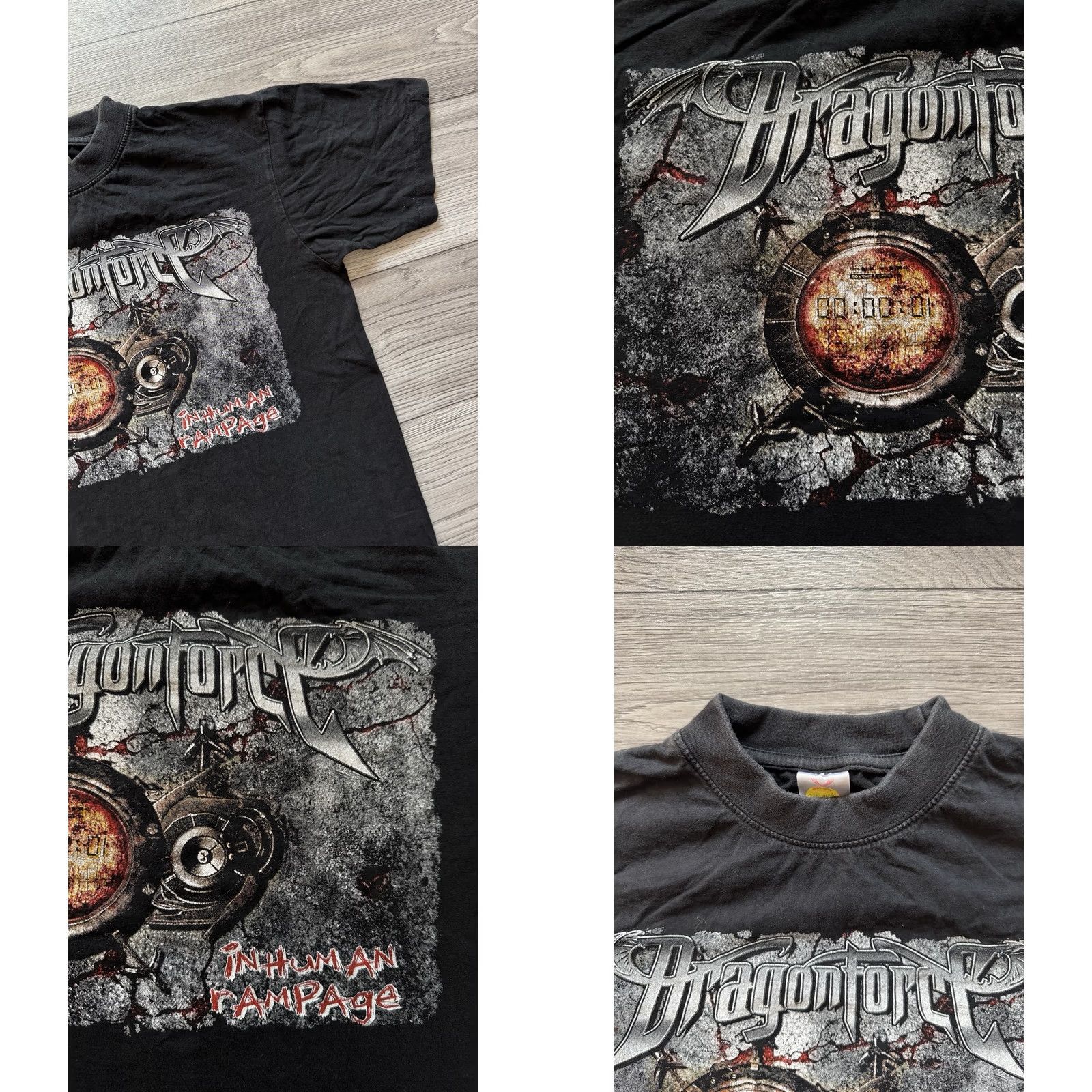Vintage VINTAGE DragonForce Inhuman Rampage Tour T-Shirt Black M Mens Band Shirt 2000s Heavy Metal Shirt Size US M / EU 48-50 / 2 - 8 Thumbnail
