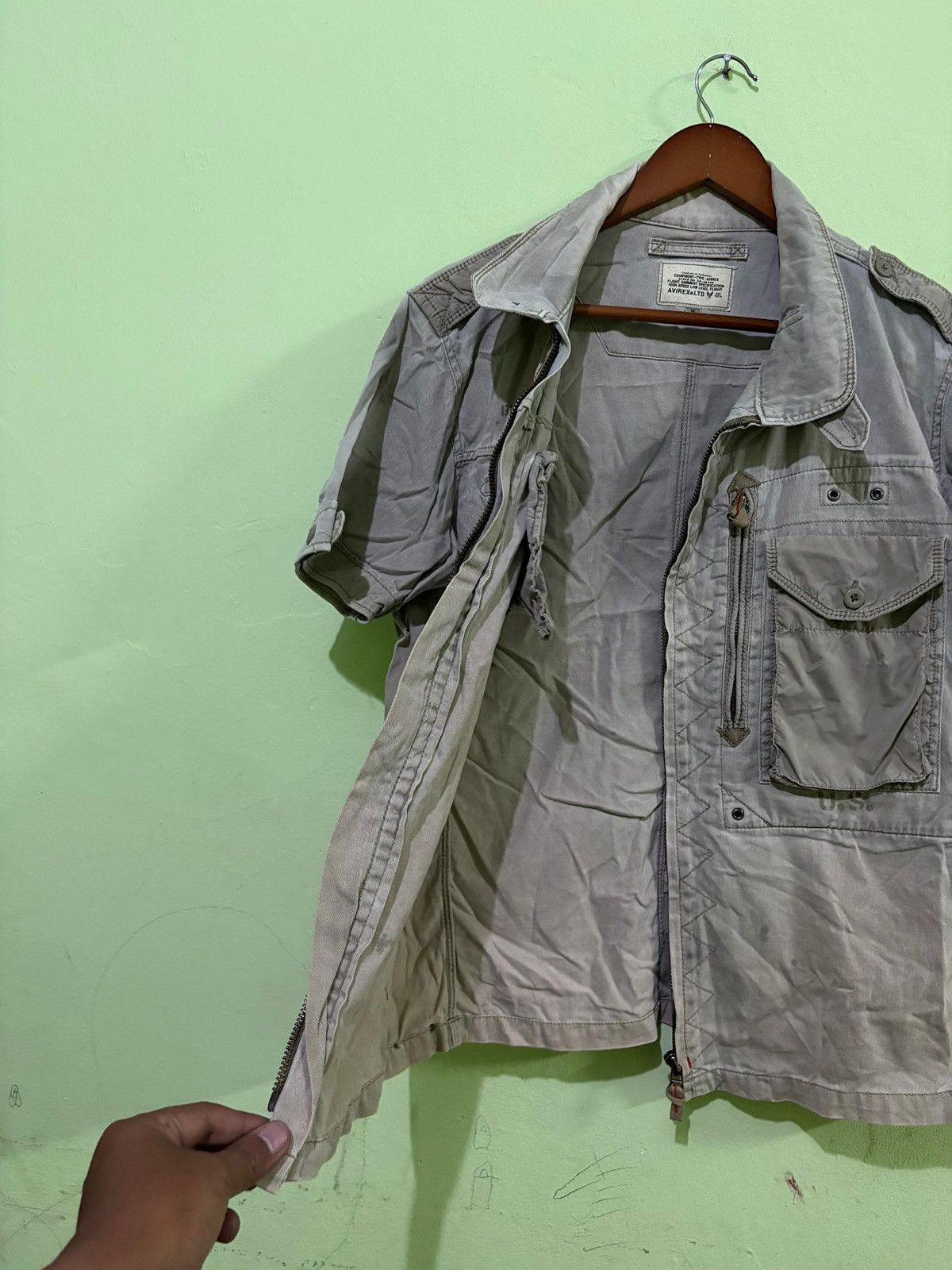 Avirex VTG Avirex Zipper Shirt Single pocket Military Fashion Size US M / EU 48-50 / 2 - 4 Thumbnail