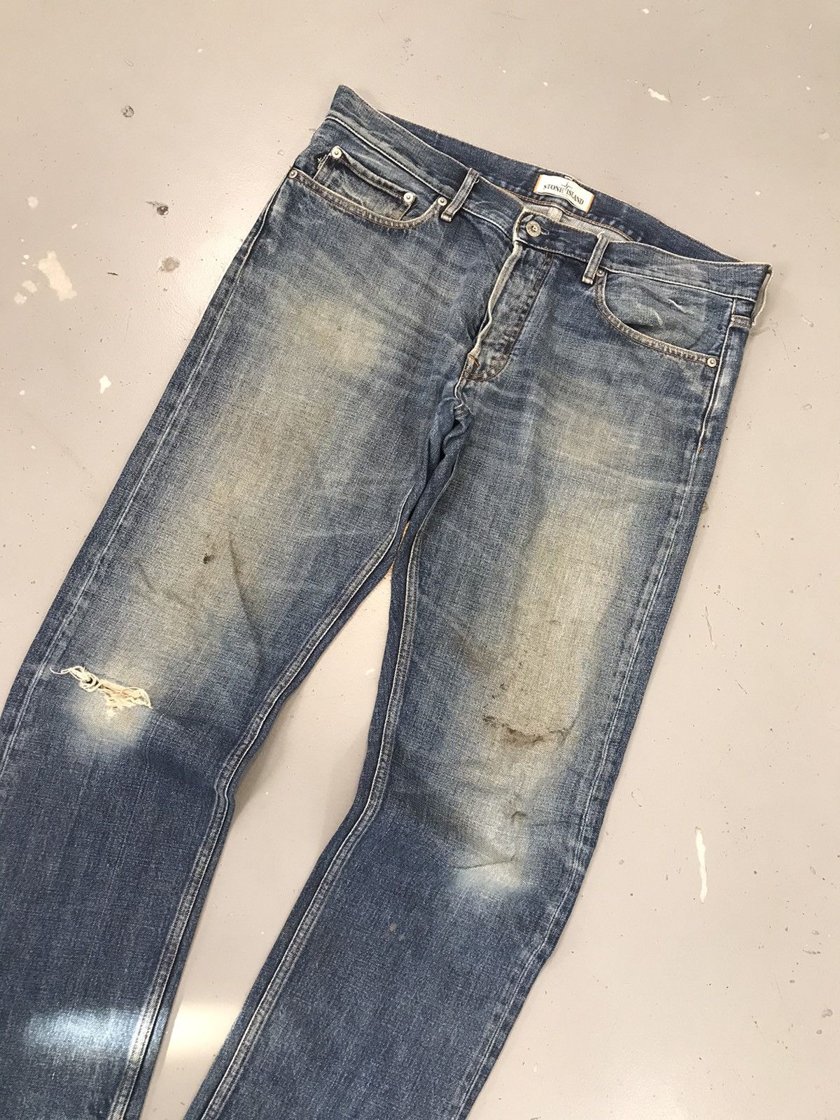 Stone Island × Vintage Vintage stone island distressed straight fit denim Size US 38 / EU 54 - 6 Thumbnail
