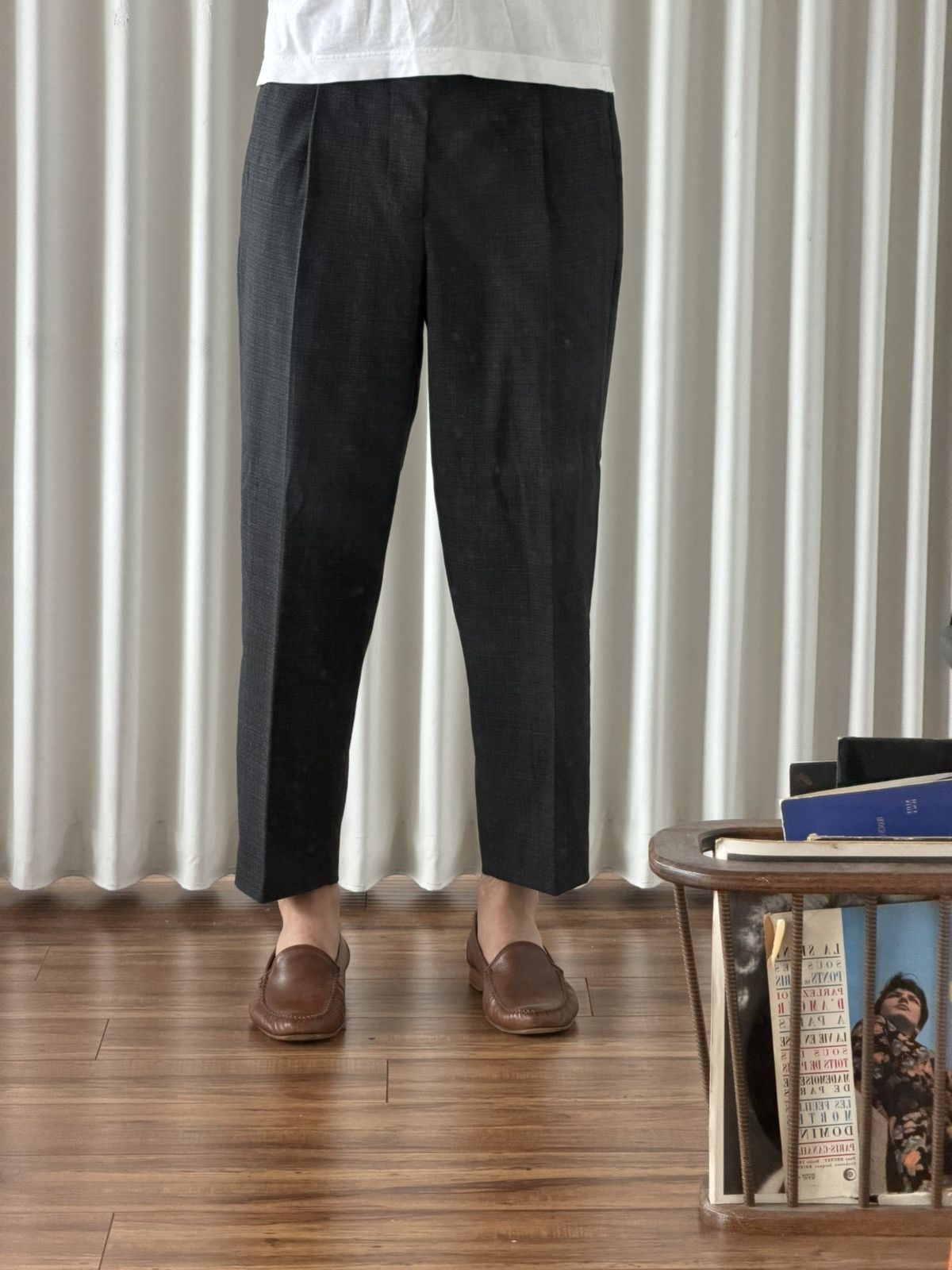 Allsaints AllSaints Grey Textured Trousers (Size 30) Size US 30 / EU 46 - 1 Thumbnail