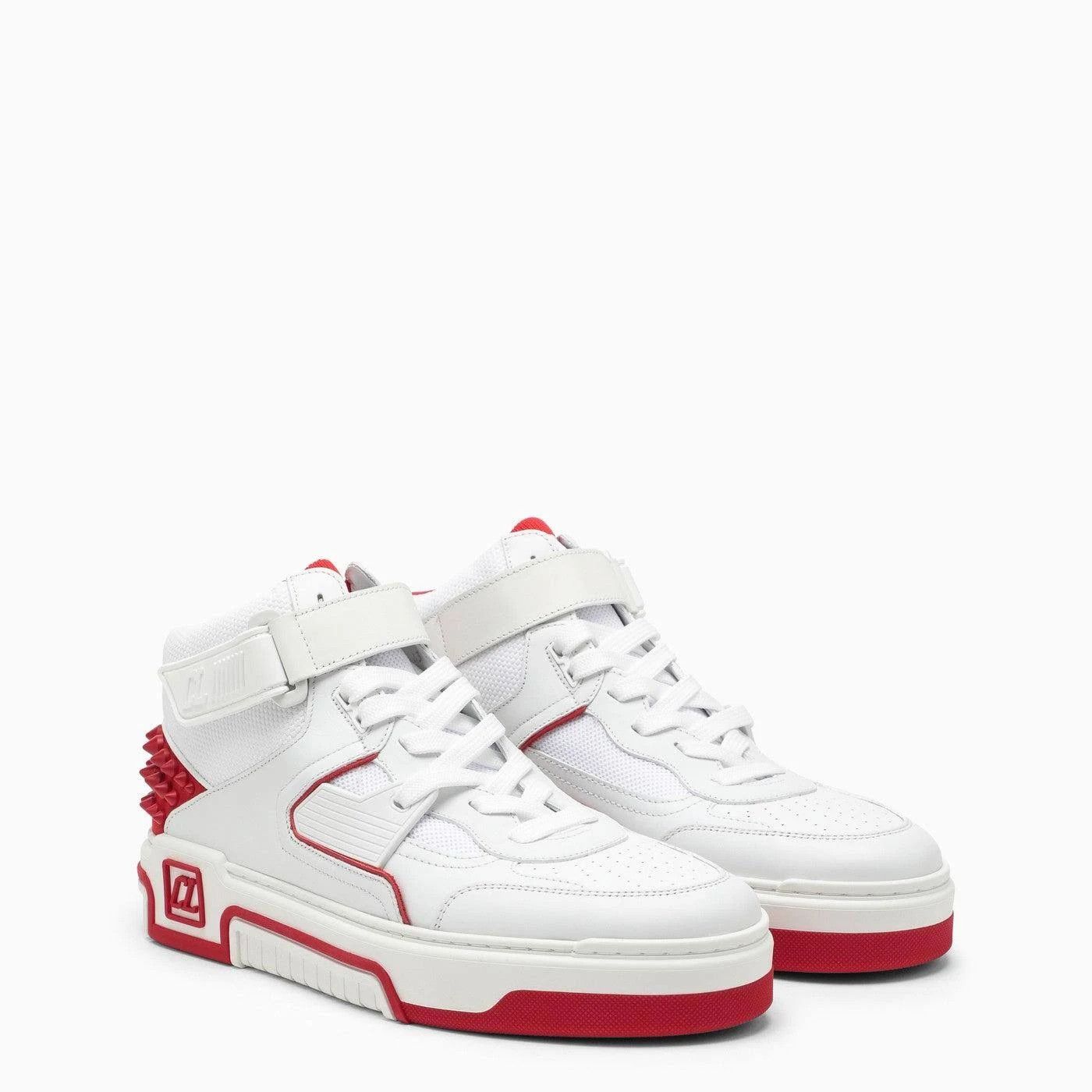 Christian Louboutin o1s1wg111024 Astroloubi Leather Sneakers in White & Red Size US 7 / EU 40 - 7 Thumbnail