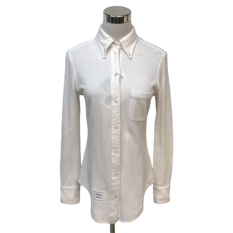 Thom Browne Thom Browne Piqué Button Up Shirt Size 40 Size US M / EU 48-50 / 2 - 1 Thumbnail