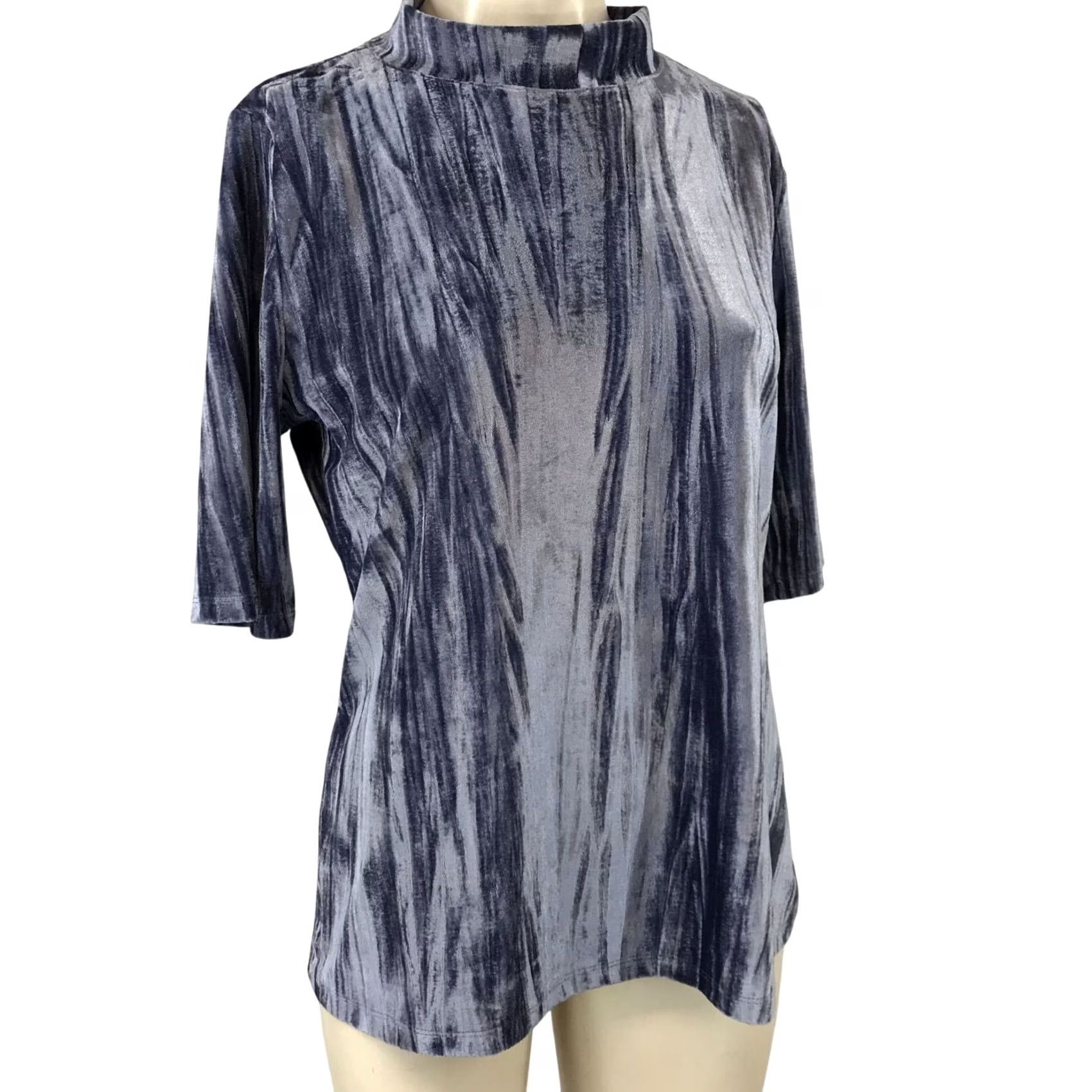 Vintage PILCRO - WOMEN'S LARGE - LAVENDER ELBOW LENGTH SLEEVE VELOUR SOFT TOP SHIRT Size L / US 10 / IT 46 - 2 Thumbnail