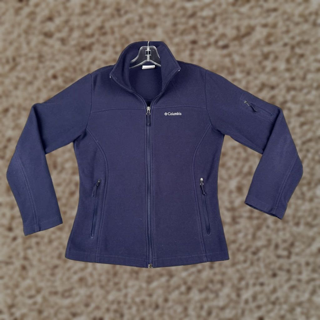 Vintage Columbia Jacket Womens Small Blue Full Zip 100% Polyester Fleece Mock Neck Size S / US 4 / IT 40 - 1 Thumbnail