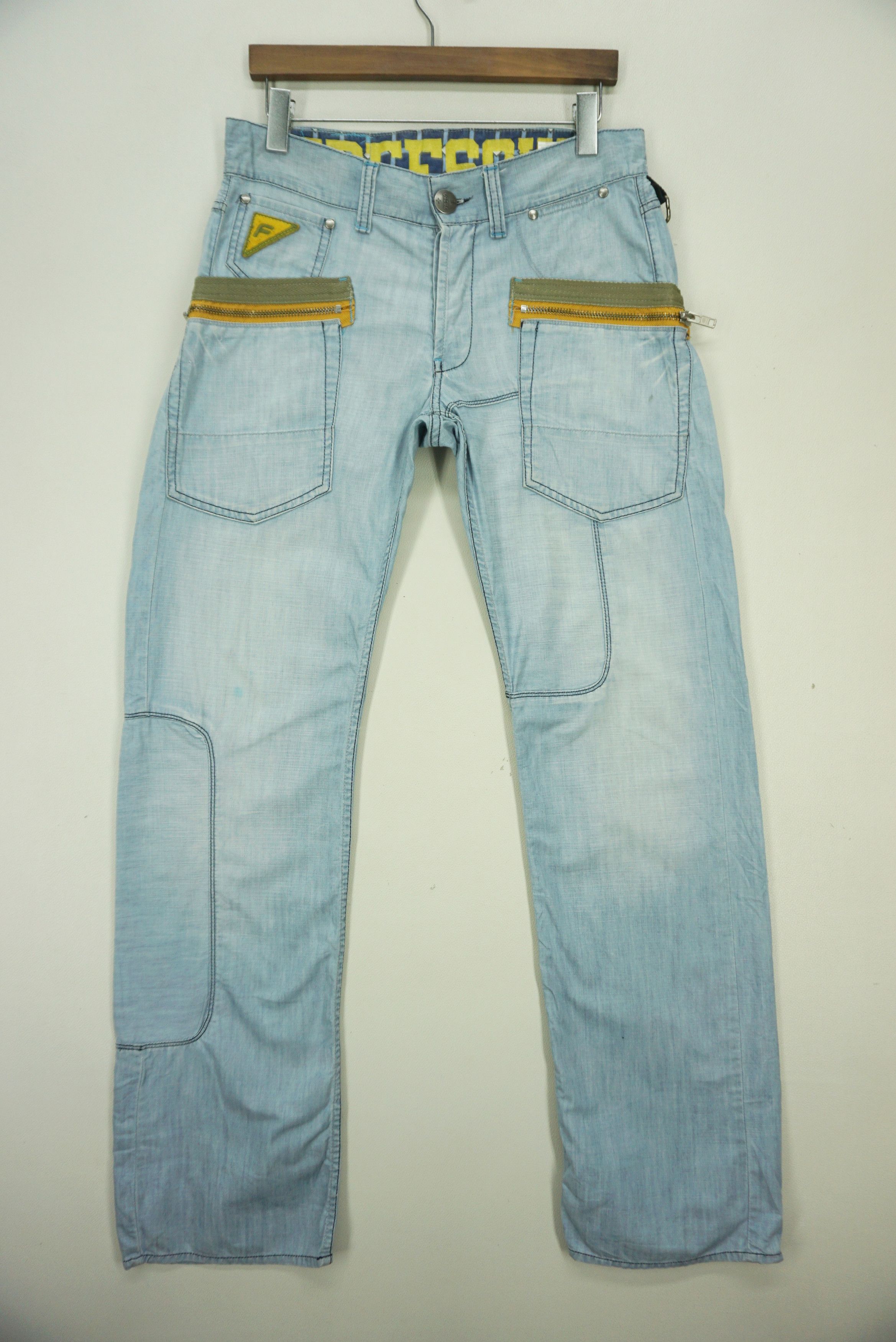 Japanese Brand FREESOUL Jeans fit W33xL35 Low Rise Patchwork Baggy Denim Size US 30 / EU 46 - 1 Thumbnail