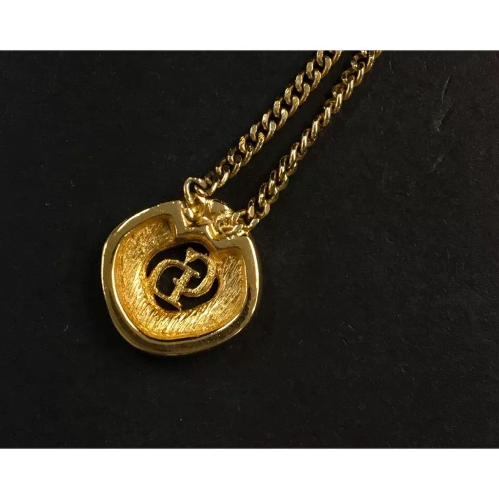 Dior Christian Dior CD logo gold and crystal necklace Size ONE SIZE - 2 Thumbnail