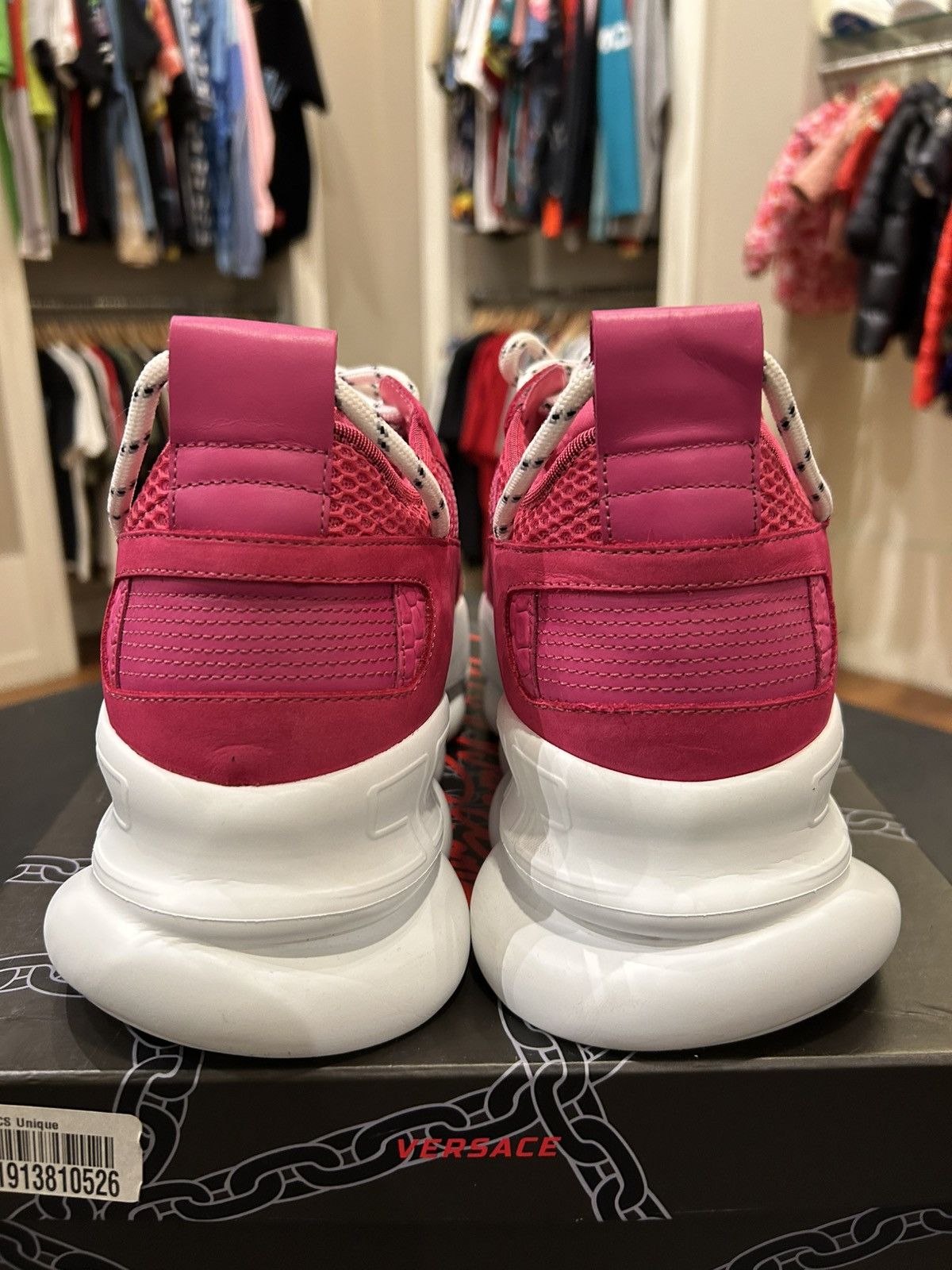 Versace Versace Chain Reaction Sneaker - Pink Suede Size US 11 / EU 44 - 3 Thumbnail