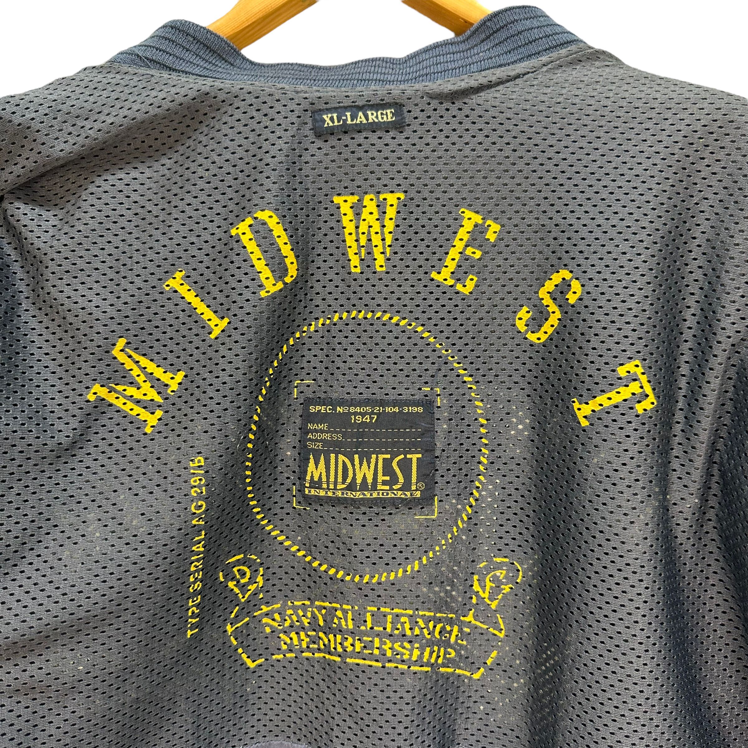 Vintage TRASHED🔥 MIDWEST NAVY FORCE UNITS BOMBER JACKET #7753-168 Size US XL / EU 56 / 4 - 14 Thumbnail