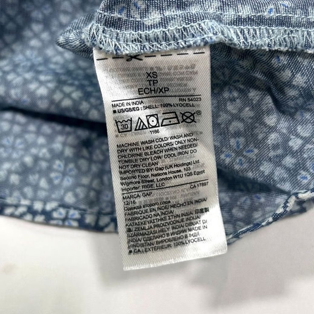 Gap Gap Blue & White Summer Casual Swing Midi Dress XS A-Line Tank Dress Knee Length Women Size XS / US 0-2 / IT 36-38 - 7 Thumbnail