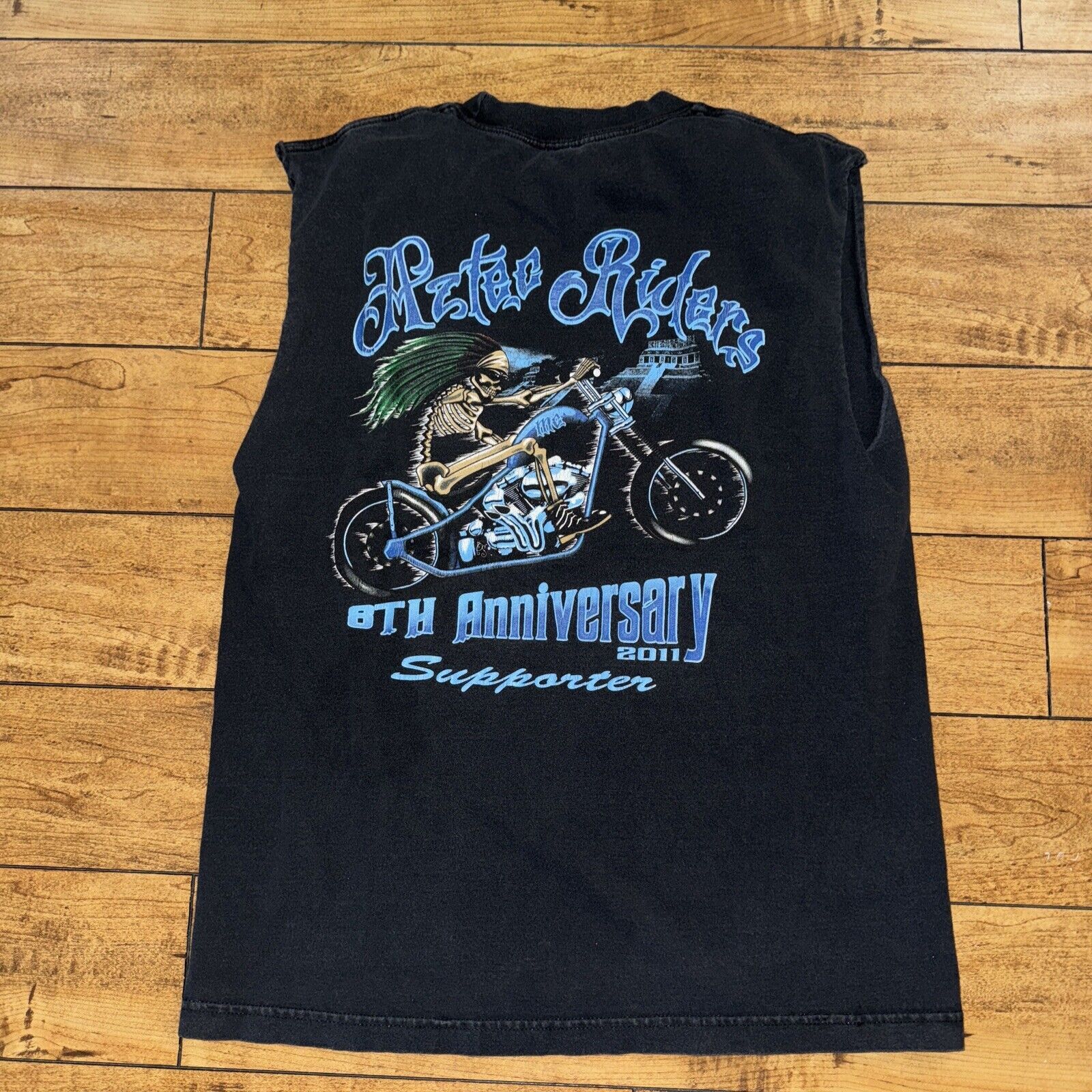 Japanese Brand × Vintage Vintage Y2K Motorcycle Shirt Chopped Sleeves Medium Size US M / EU 48-50 / 2 - 1 Thumbnail
