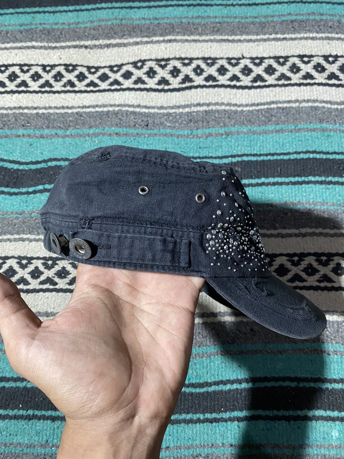 If Six Was Nine Y2K Unknown Studded Emerald Cadet Cap Size ONE SIZE - 4 Thumbnail