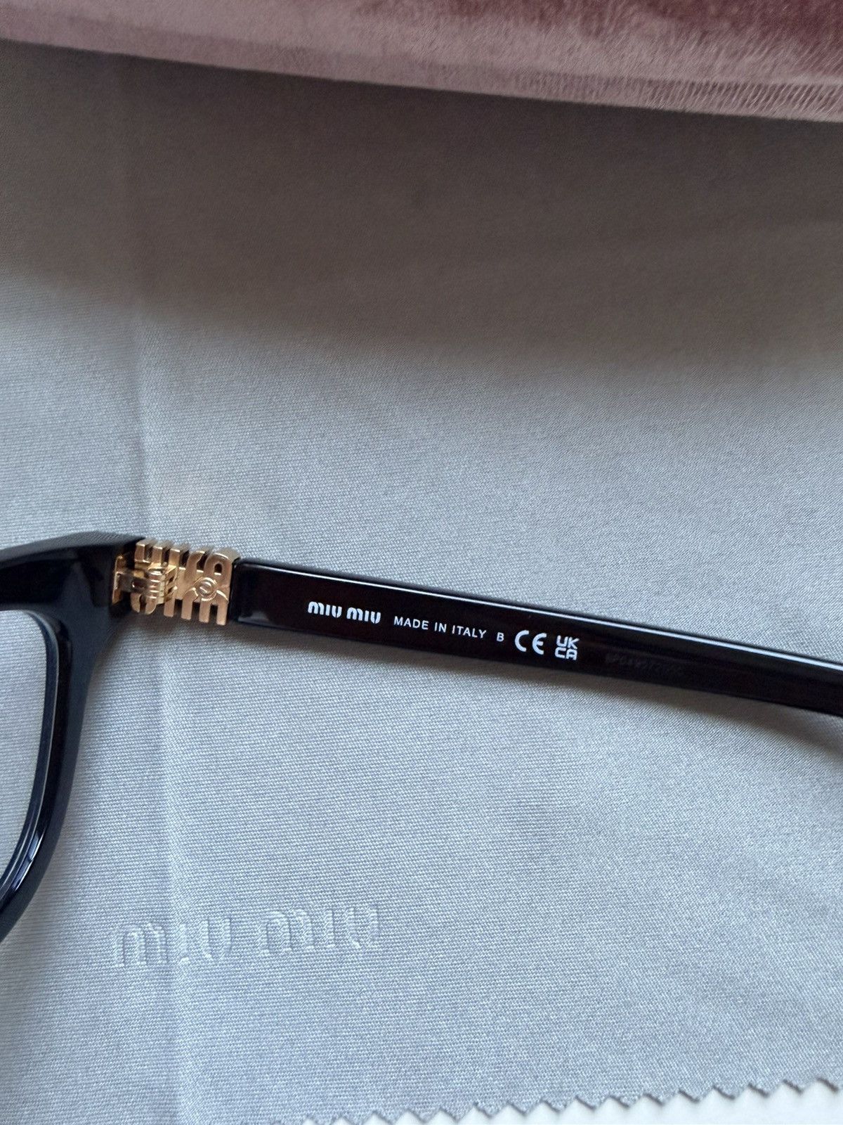 Miu Miu Miu Miu Classic Logo Mens Glasses (Black) Size ONE SIZE - 4 Thumbnail