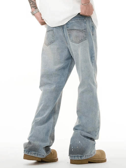 Japanese Brand Men's light blue washed distressed jeans Size US 34 / EU 50 - 4 Thumbnail