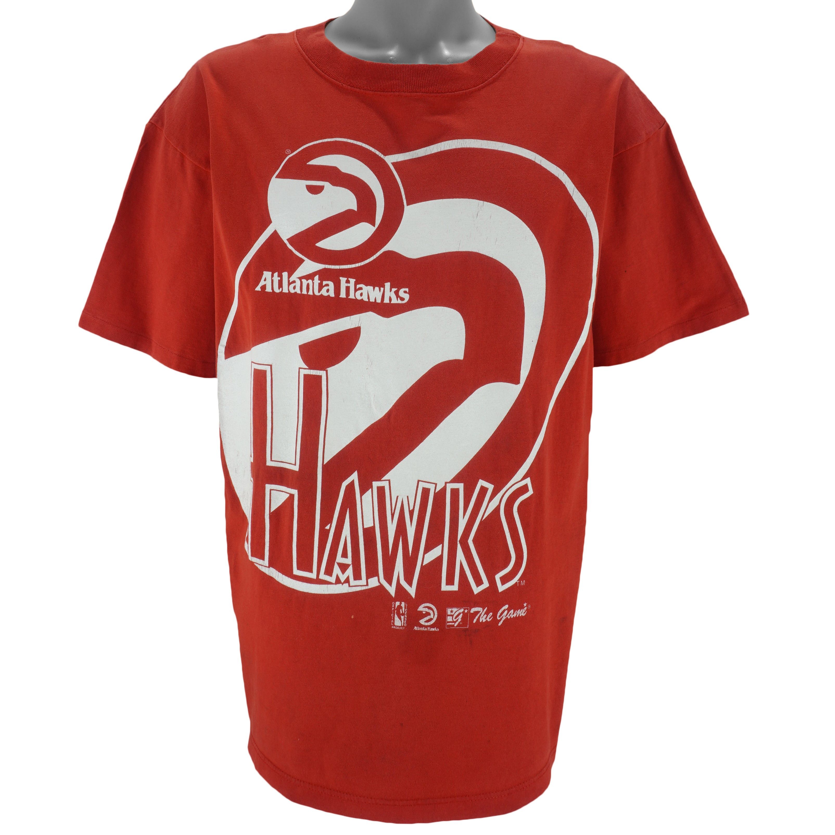 The Game NBA - Atlanta Hawks Spell-Out T-Shirt 1990s Size US L / EU 52-54 / 3 - 1 Thumbnail