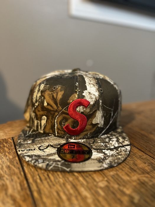 Supreme Supreme Gold Cross S Logo New Era Cap (Real Tree Camo