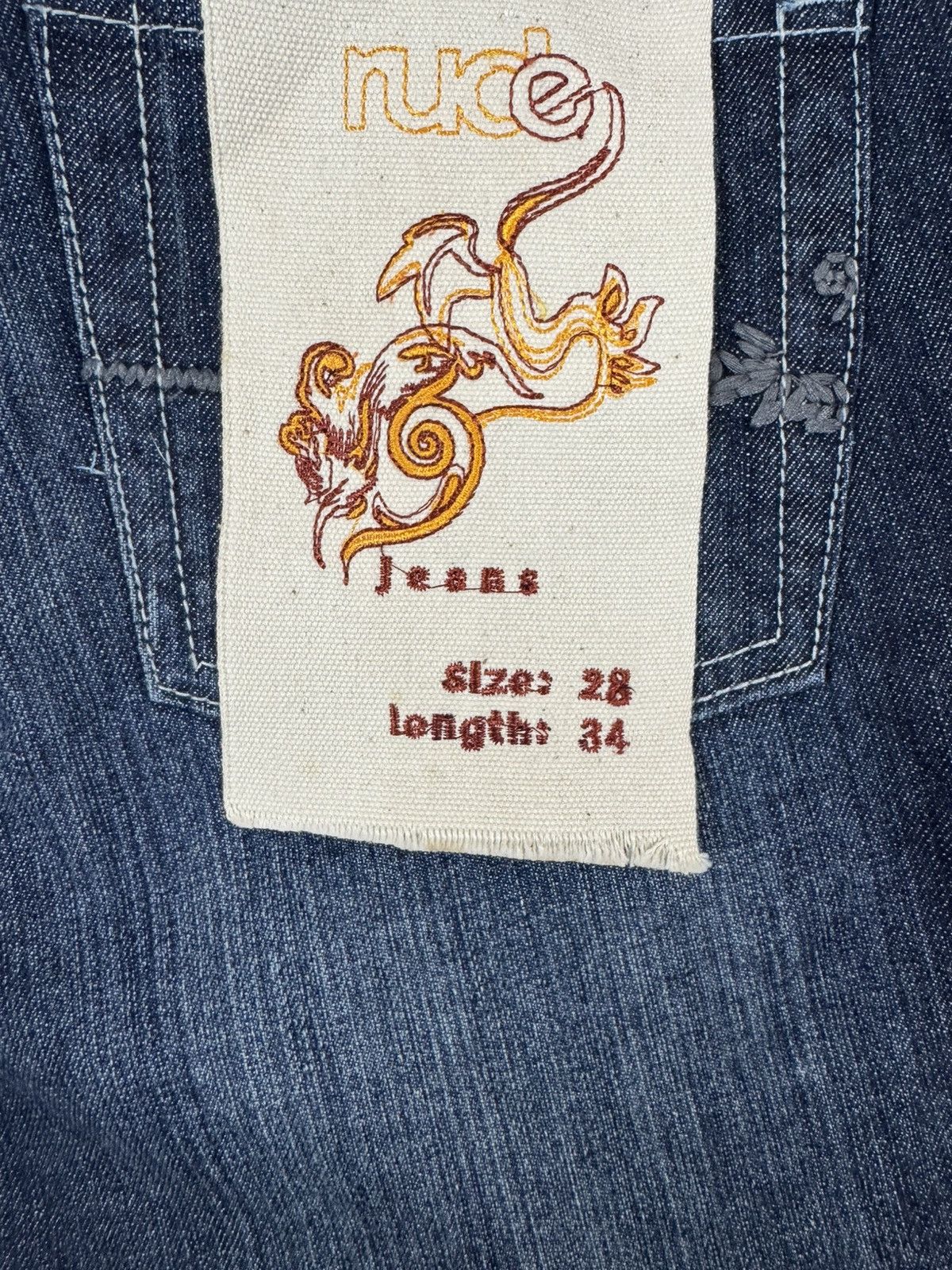 Rude Embroidered Low Rise Bootcut Flared - W28 L34 Size 28" / US 6 / IT 42 - 17 Thumbnail