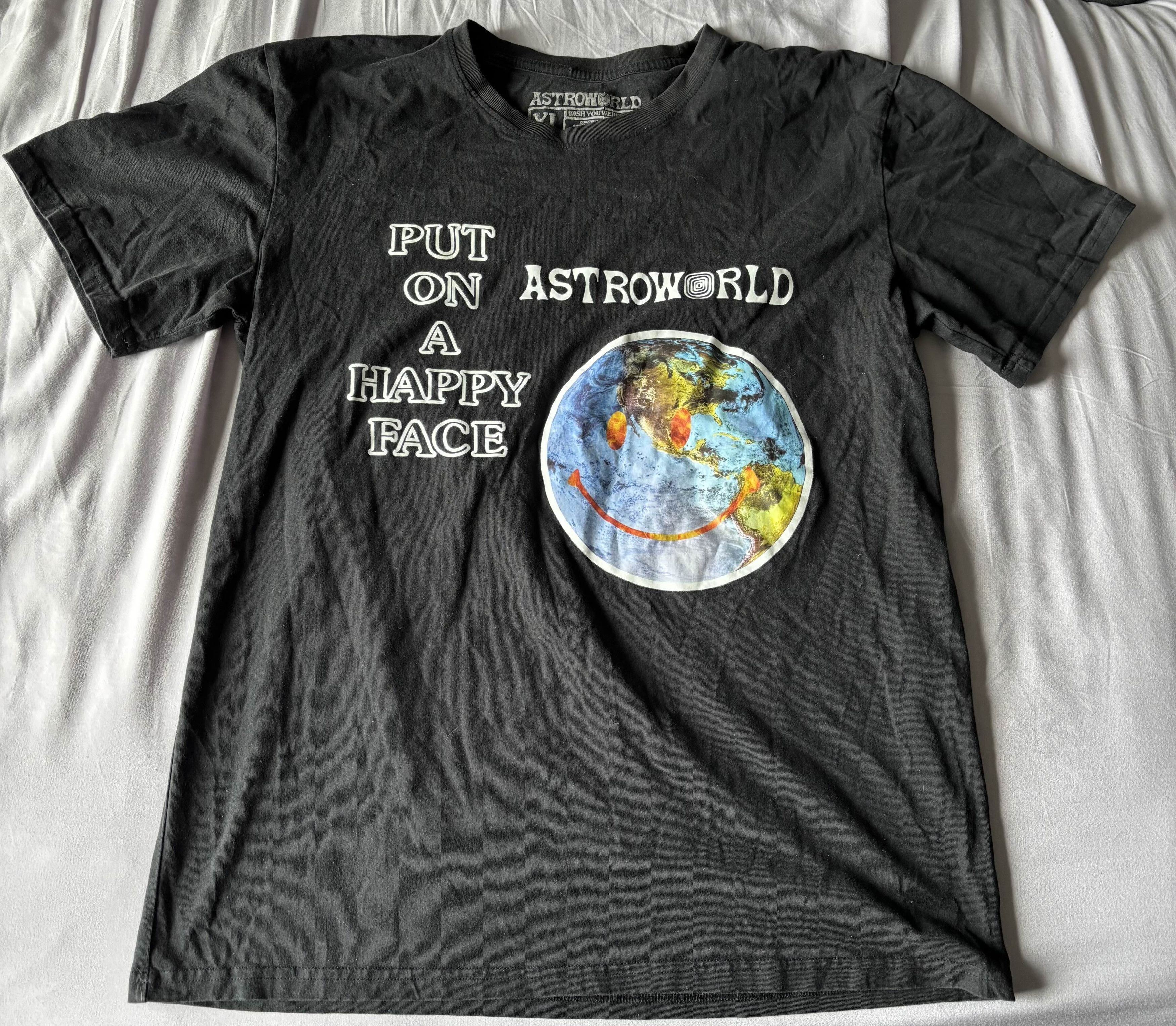 Travis Scott Astroworld Put On A Happy Face Tee Size US XL / EU 56 / 4 - 1 Thumbnail