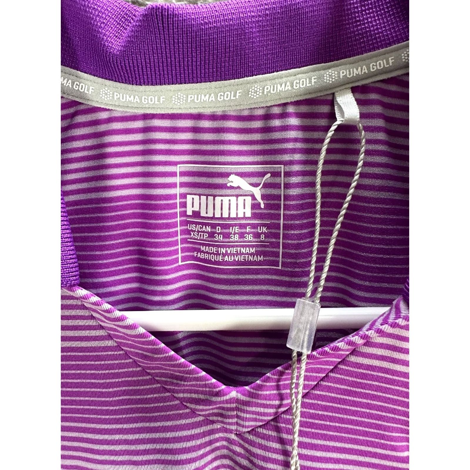 Puma VINTAGE Women's Puma Golf Dry Cell Purple Gold Stripe Vest Top Tennis Athletic XS NWOT Size XS / US 0-2 / IT 36-38 - 3 Thumbnail