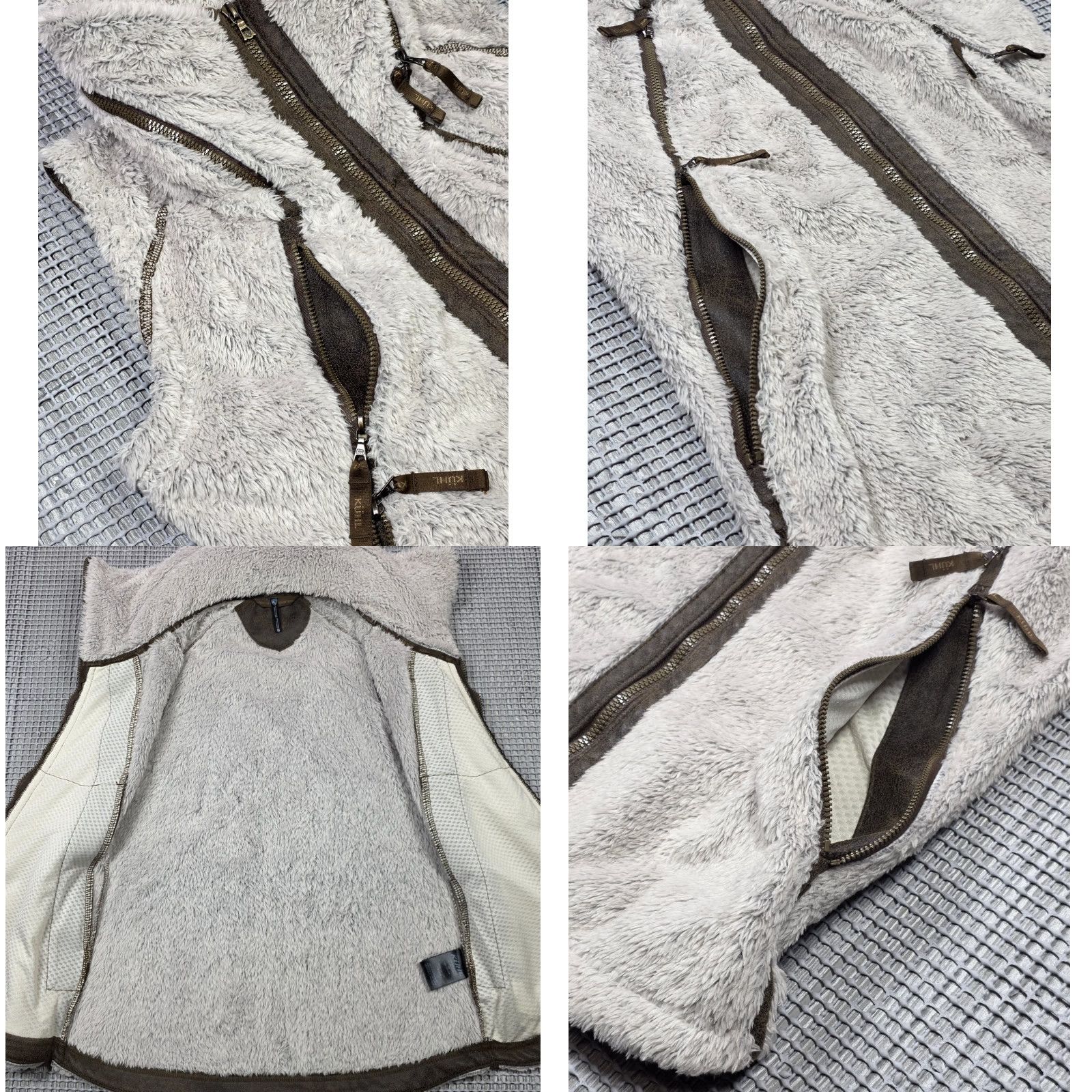 Vintage Kuhl Vest Womens Flight S High Pile Fleece Faux Fur Hooded Full Zip Beige Port Port Size S / US 4 / IT 40 - 8 Thumbnail