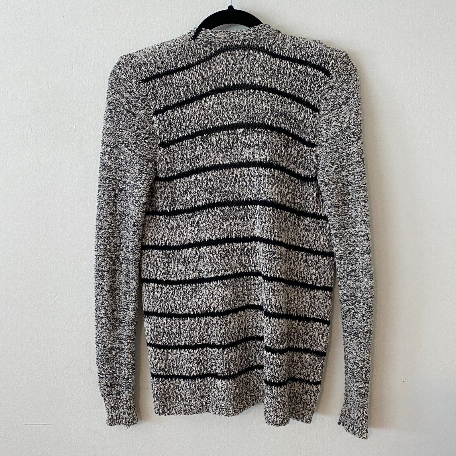 Lou & Grey Lou & Grey Chunky Black Gray Off White Stripe Cardigan XS Size XS / US 0-2 / IT 36-38 - 2 Thumbnail