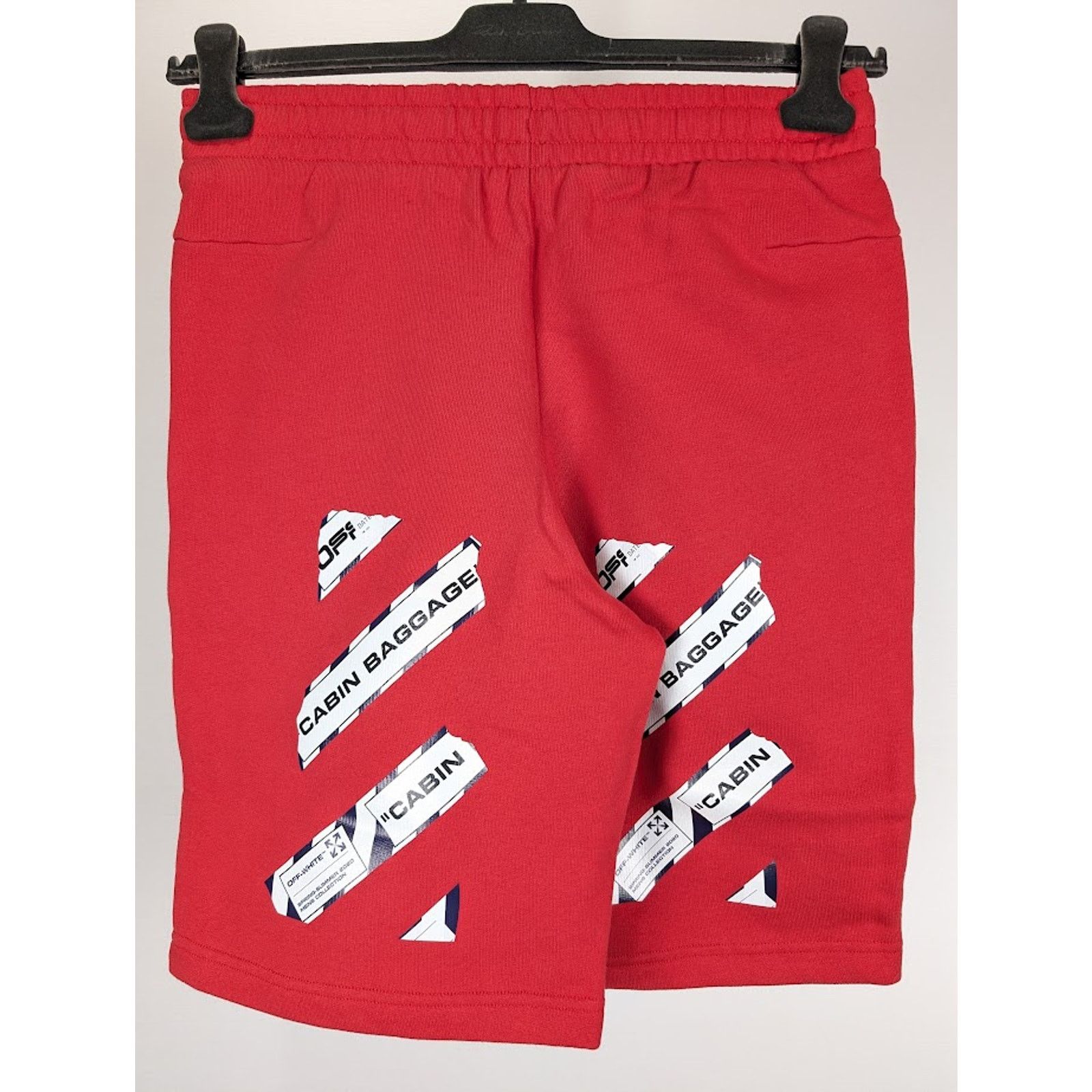 Off-White o1rshd1 Airport Tape Sweatshort in Red Multicolor Size US 28 / EU 44 - 12 Thumbnail