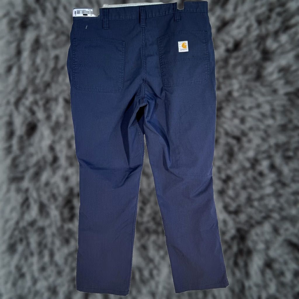 Carhartt Carhartt Pants Mens 34x29 Navy Relaxed Fit Ripstop Utility Work Zipper Broken Pockets Logo Cargo Straight Crewed: 34x29 Size US 34 / EU 50 - 1 Thumbnail