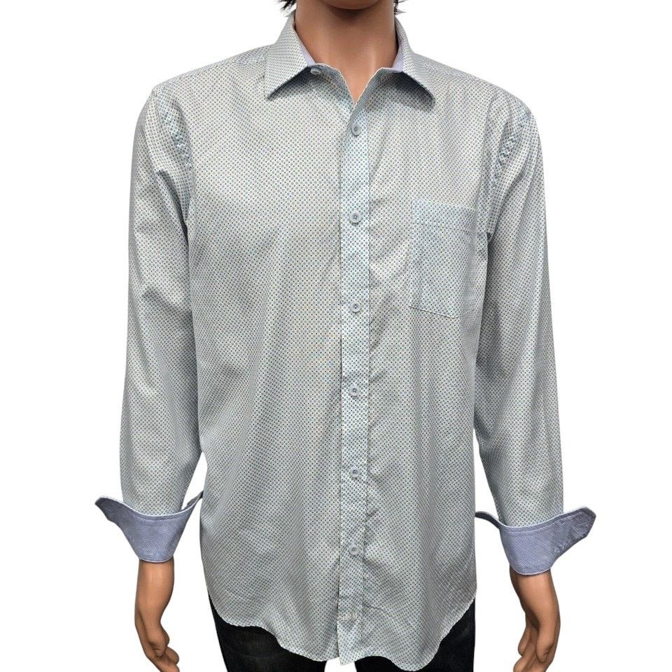 Johnston & Murphy Johnston & Murphy Dress Shirt Geo Print Contrast Flip Cuff L Size US L / EU 52-54 / 3 - 4 Thumbnail