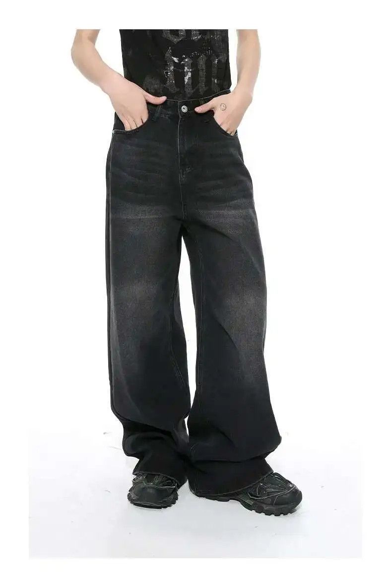 Japanese Brand Baggy Dark Blue Wide Leg Baggy Denim Jeans Size US 30 / EU 46 - 5 Thumbnail