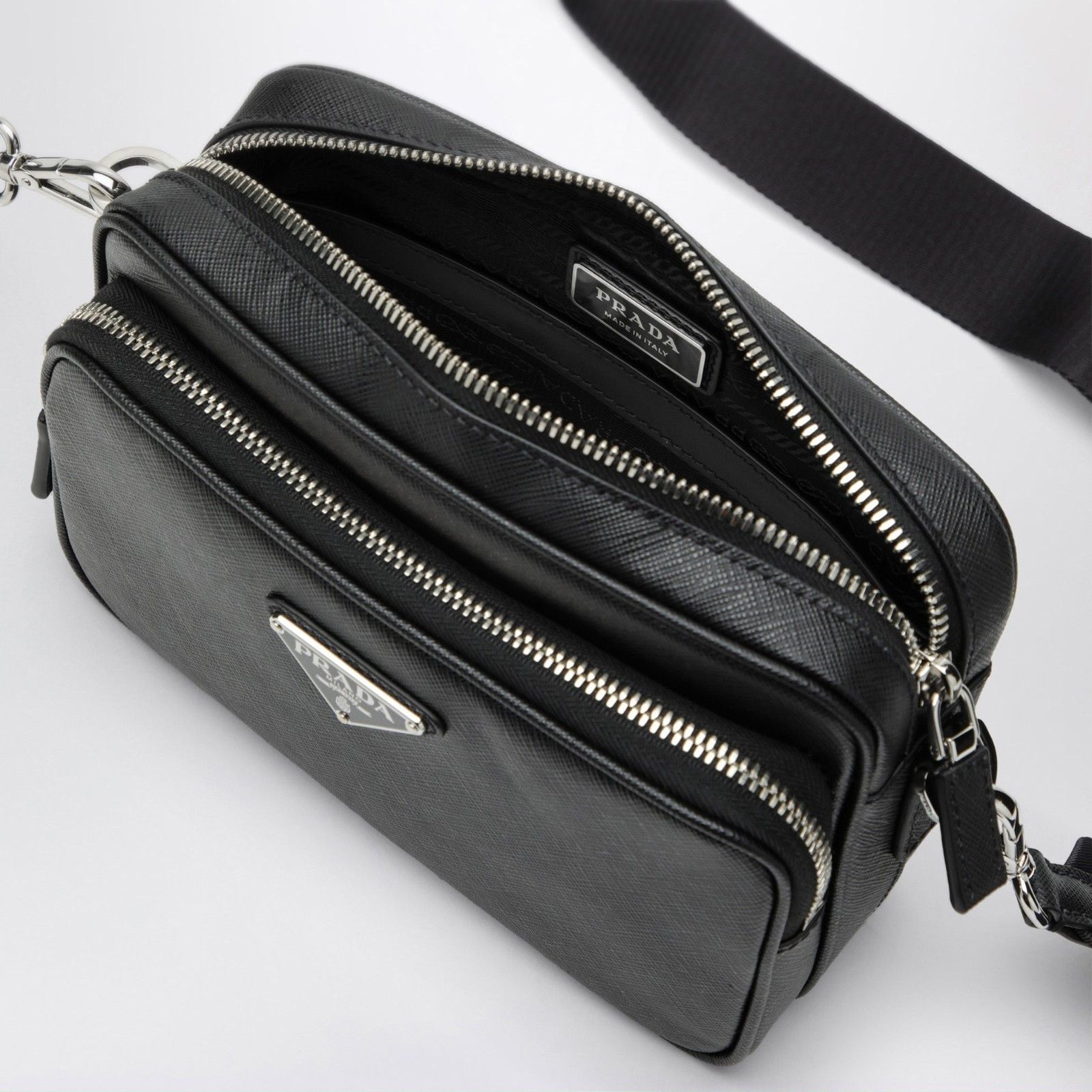 Prada PRADA $3350 Saffiano Leather Black Shoulder Bag New & Authen Size ONE SIZE - 4 Thumbnail