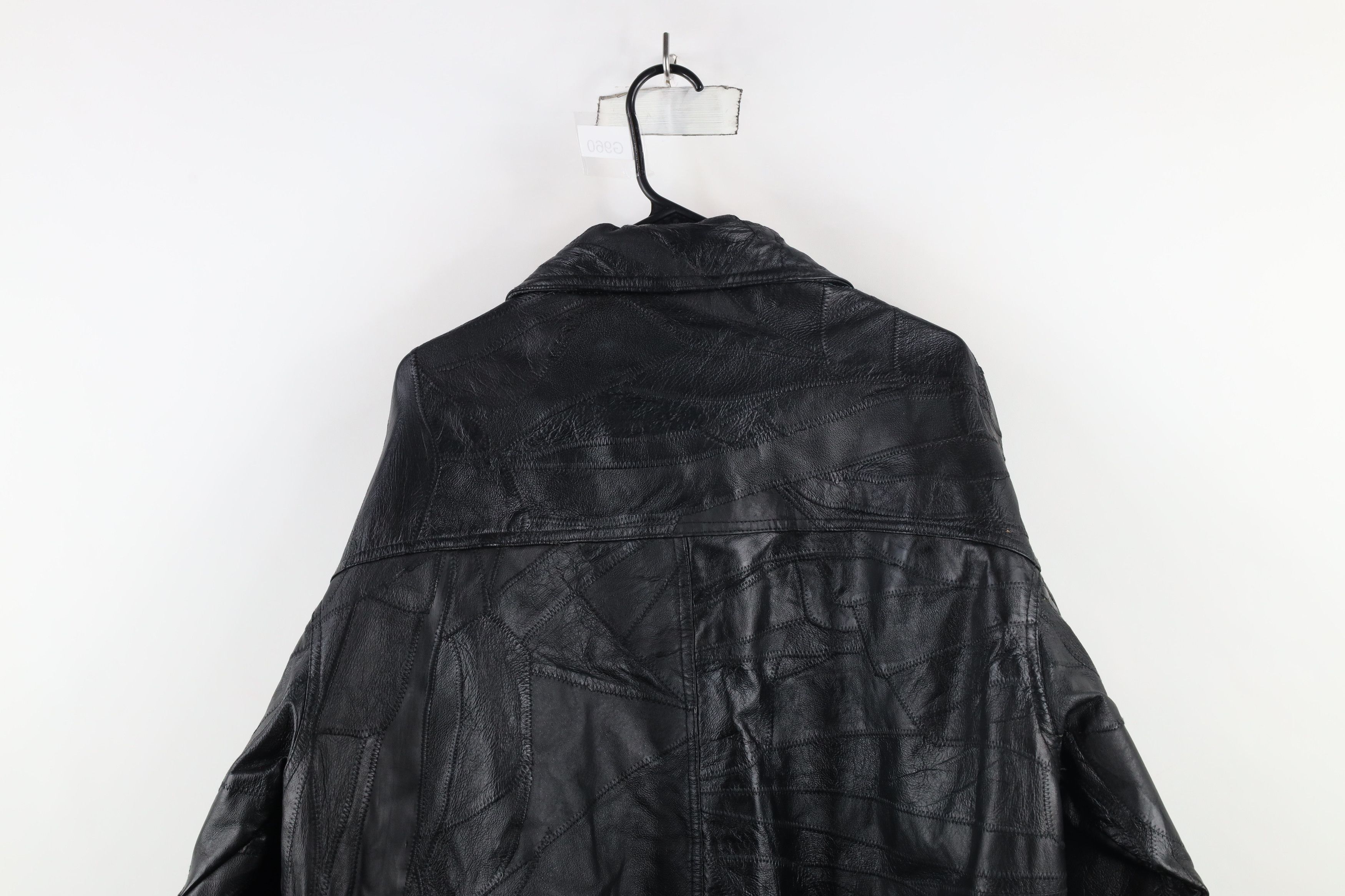 Vintage Vintage 90s Streetwear Patchwork Leather Bomber Jacket Black Size US XL / EU 56 / 4 - 14 Thumbnail
