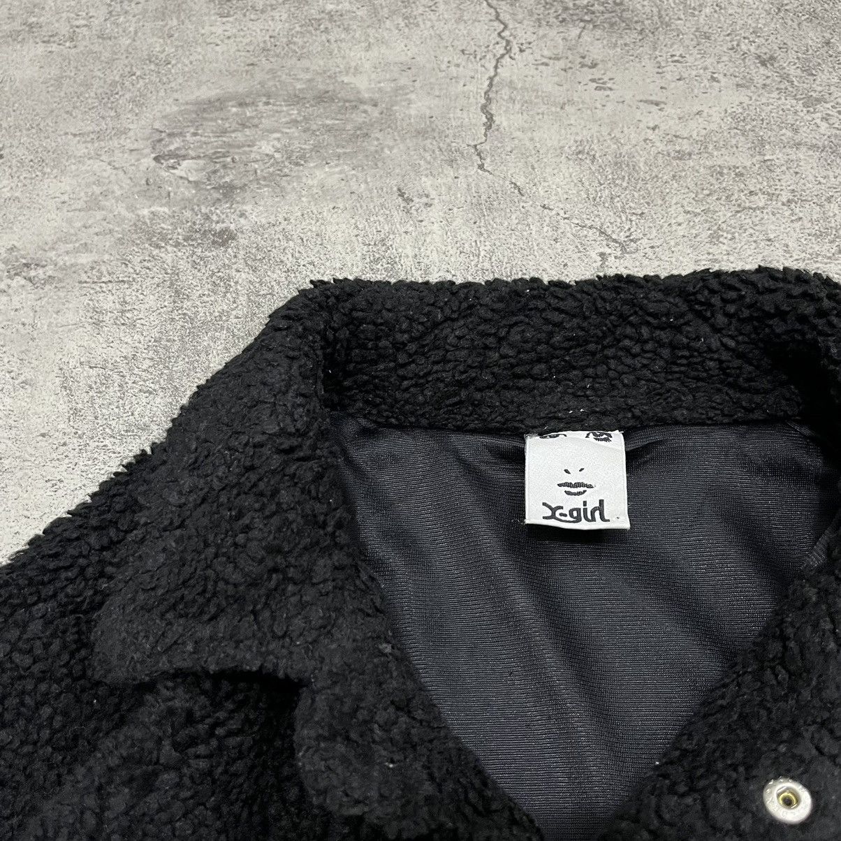 Japanese Brand × X-Girl X-Girl Boa Fleece Coach Jacket - Black Size M / US 6-8 / IT 42-44 - 8 Thumbnail