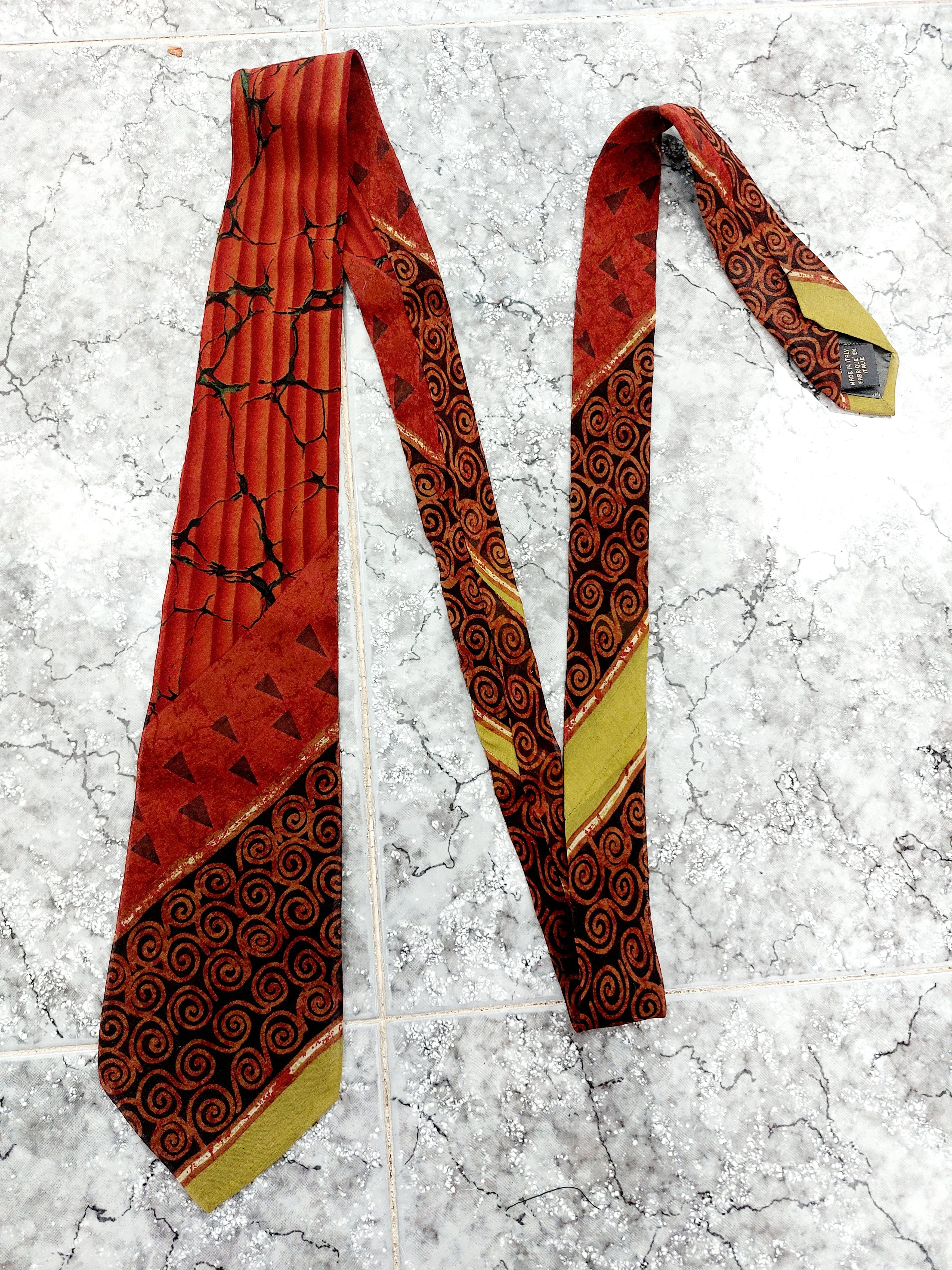 Jean Paul Gaultier ean Paul Gaultier Printed Silk Tie Art Spiral Necktie Tie Size ONE SIZE - 2 Thumbnail