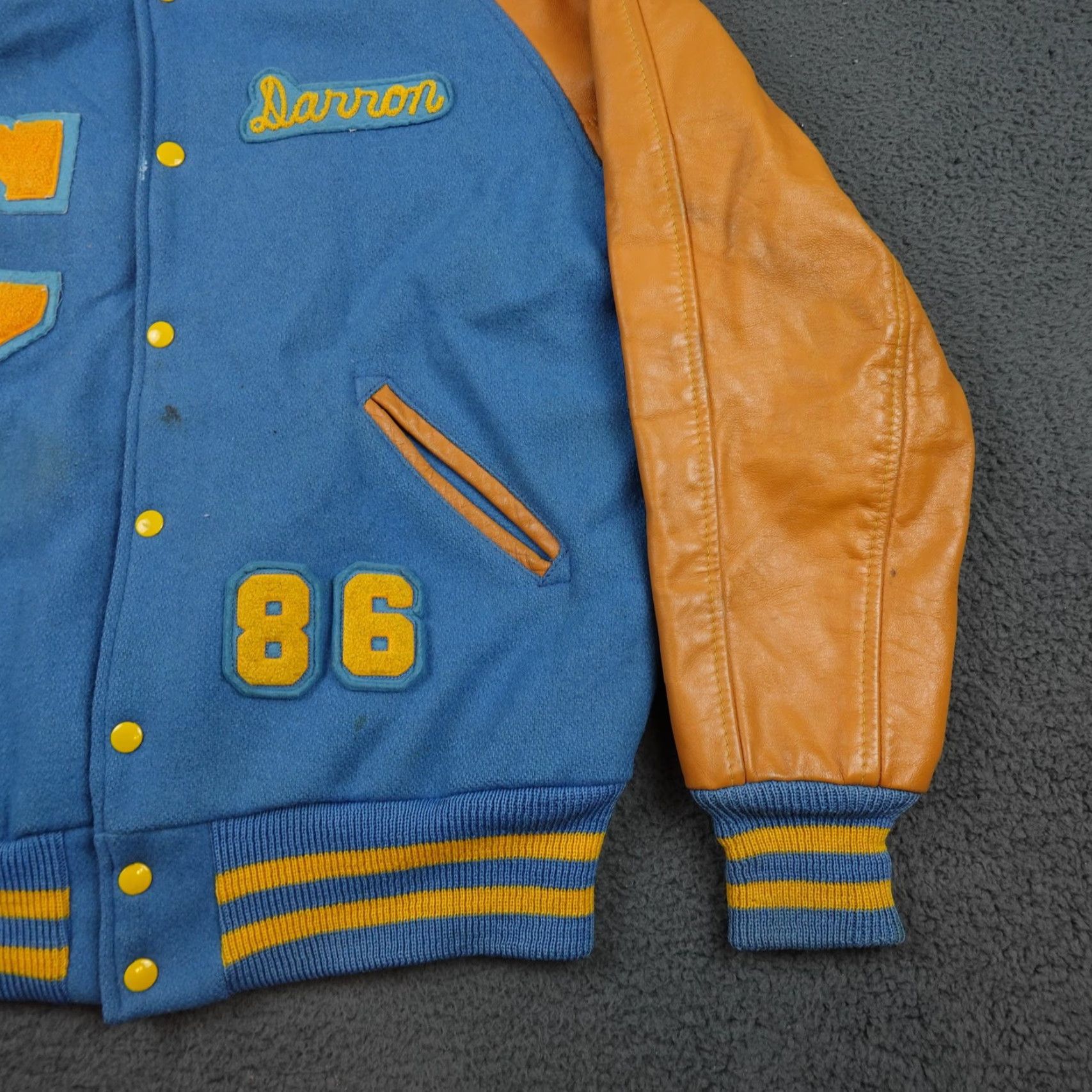 Vintage VINTAGE Skookum Jacket Mens 42 Blue Wool Leather Varsity Letterman 86 80s Size US XS / EU 42 / 0 - 2 Thumbnail