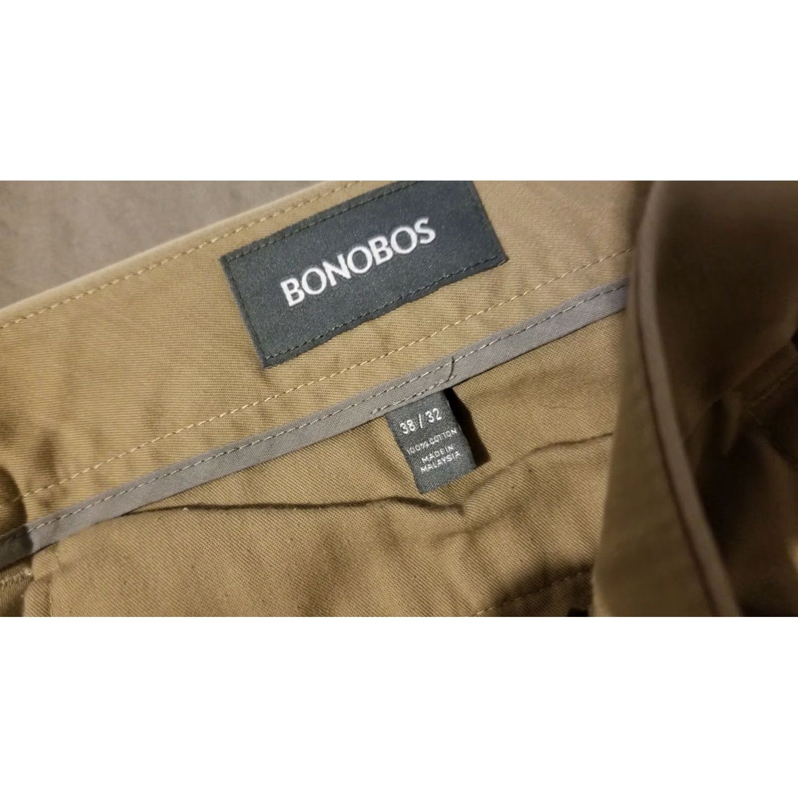 Bonobos Mens Bonobos Khaki Dress Pants 38x32 Cotton Slack Chino Trouser 38x31 Size US 38 / EU 54 - 5 Thumbnail