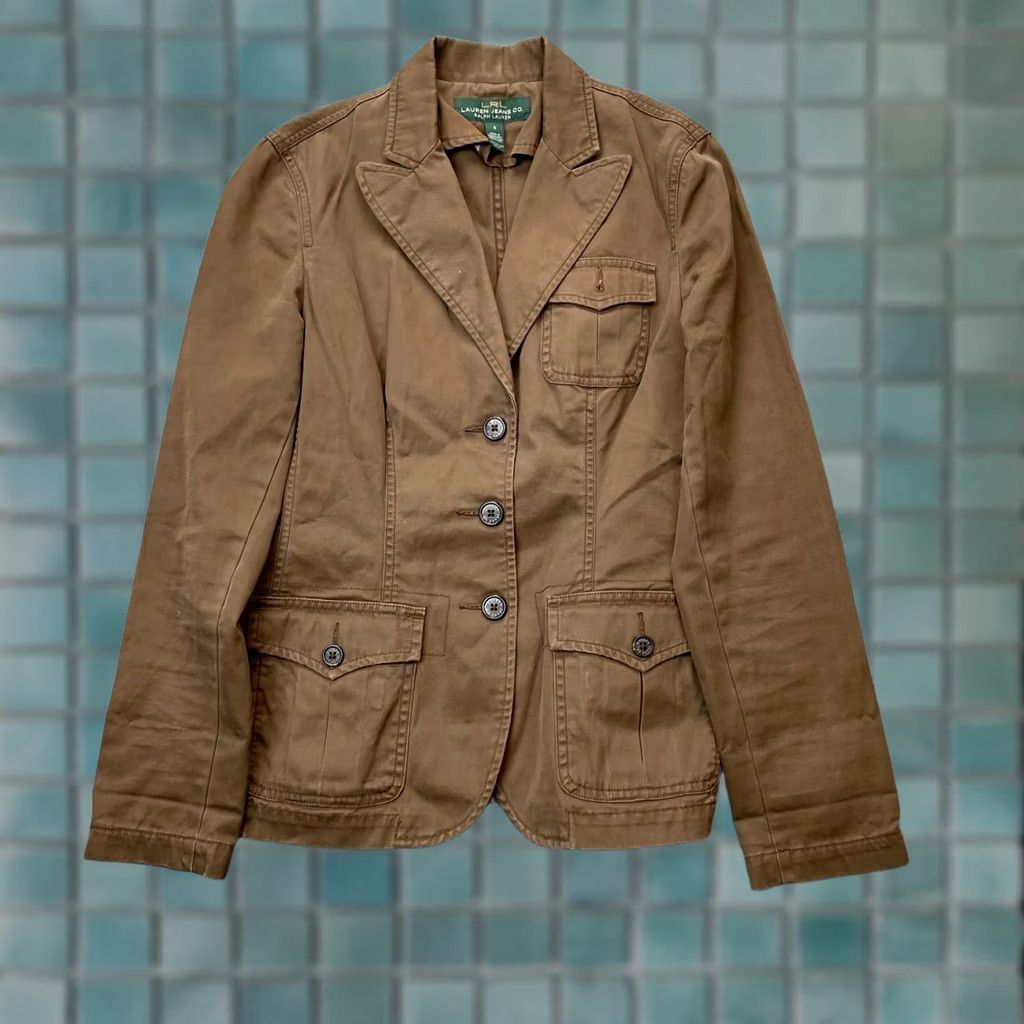 Ralph Lauren VINTAGE Lauren Ralph Lauren Jacket Womens Small Brown Cotton Canvas Chore Utility Work Size S / US 4 / IT 40 - 1 Thumbnail